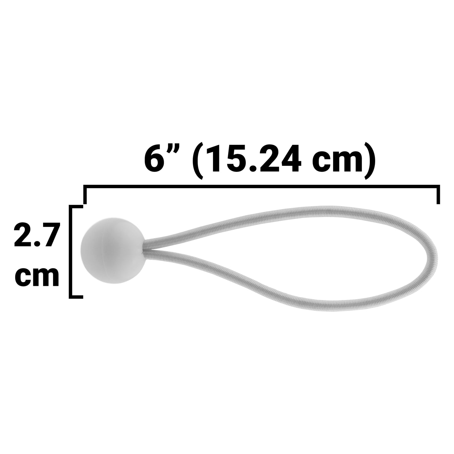 Grey S-Grade Tarpaulin with 20 x 6" Bungee Balls (White)
