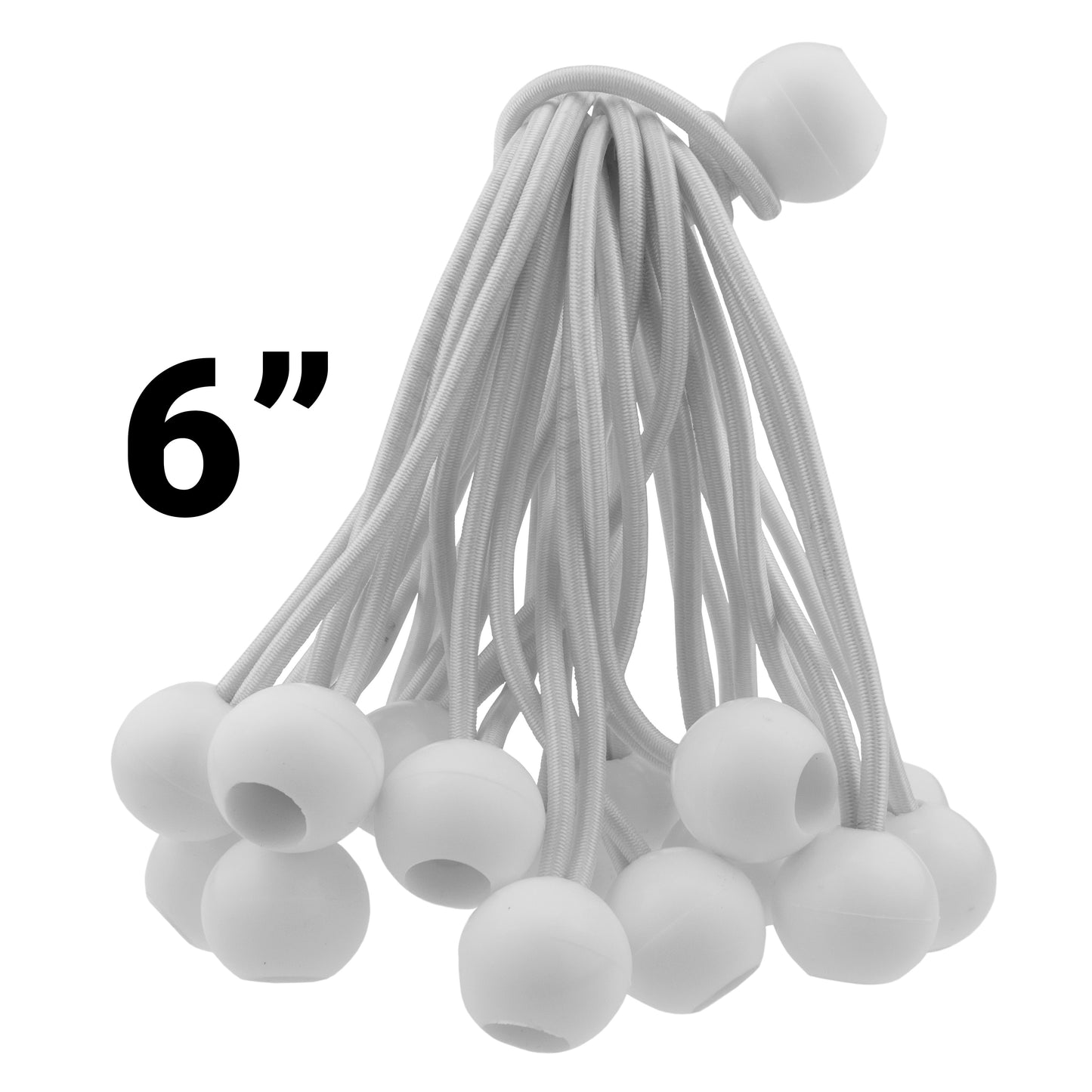 Green M-Grade Tarpaulin with 20 x 6" Bungee Balls (White)