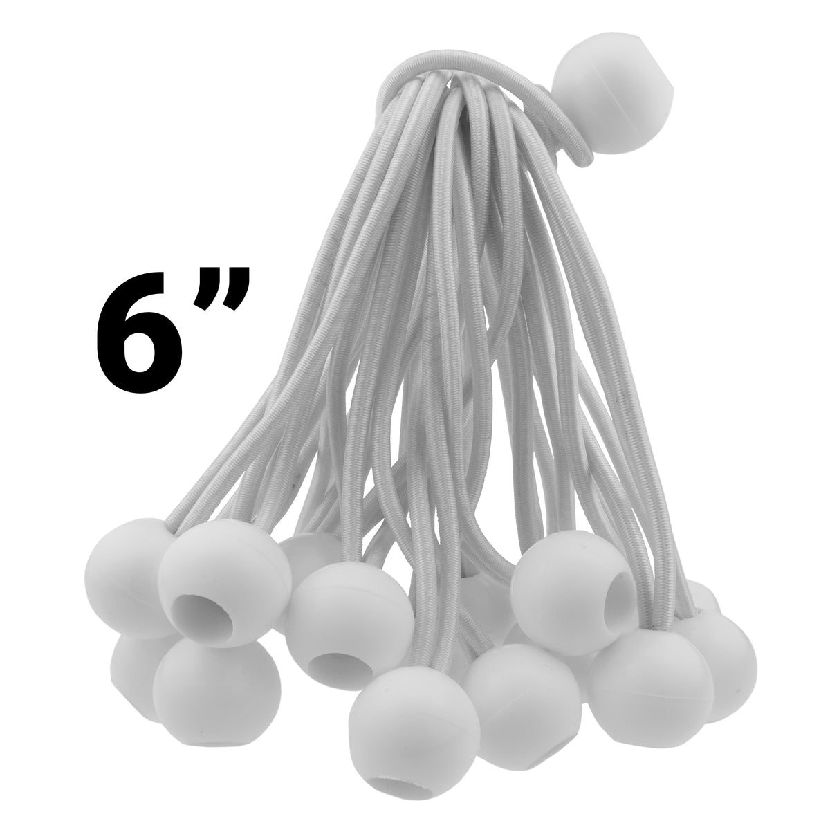 Green/Brown L-Grade Tarpaulin with 20 x 6" Bungee Balls (White)