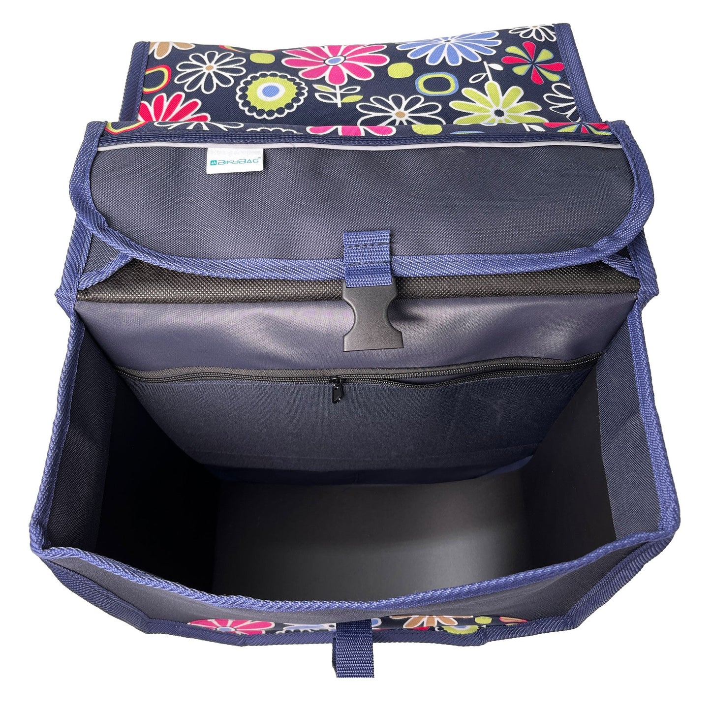 BikyBag Model T  - Bicycle Double Pannier Bag (Pink Daisy)