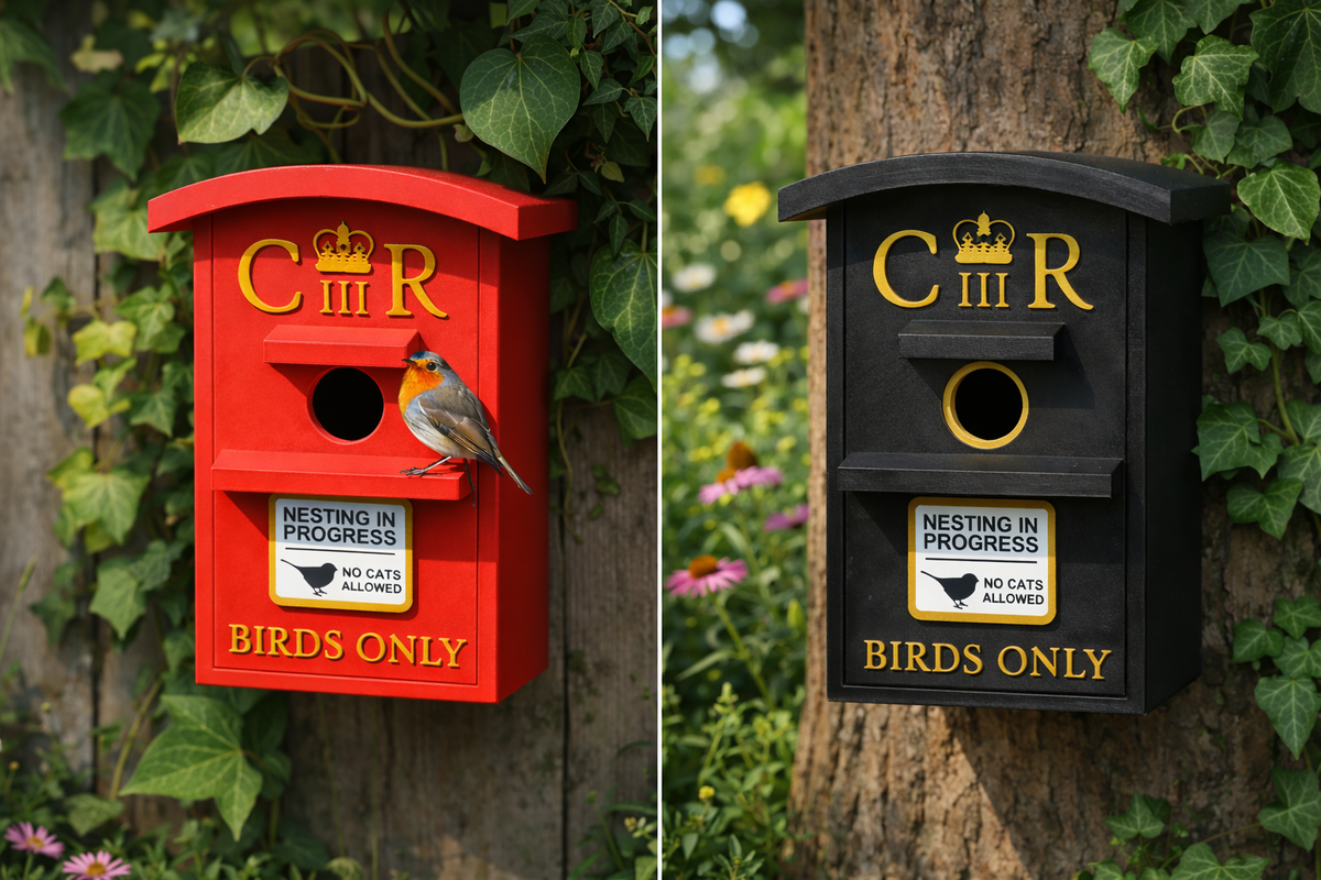 UK Postbox Bird Box | Unique Birdhouse for Gardens & Bird Lovers | Garden Decor | Nest Box