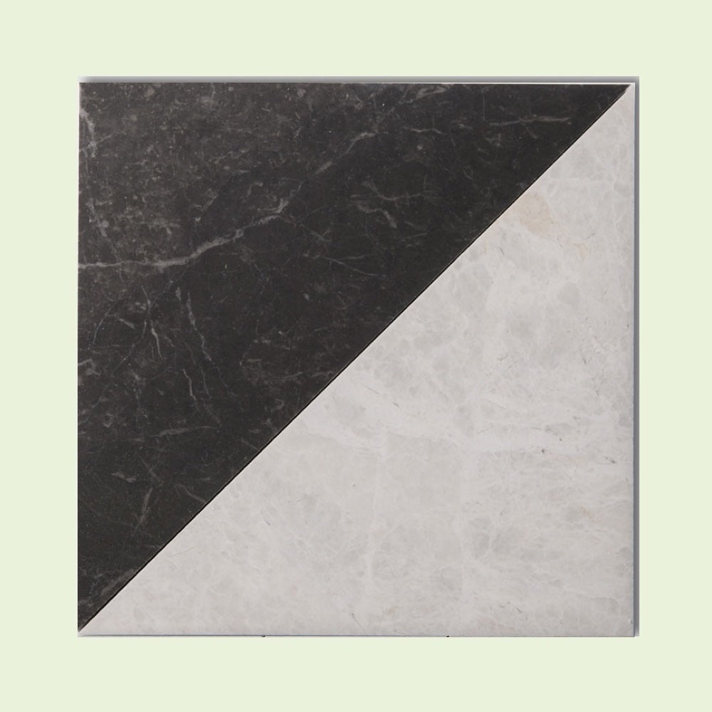 Honed Marble Chequerboard Tiles - Fitz Collection Triangle