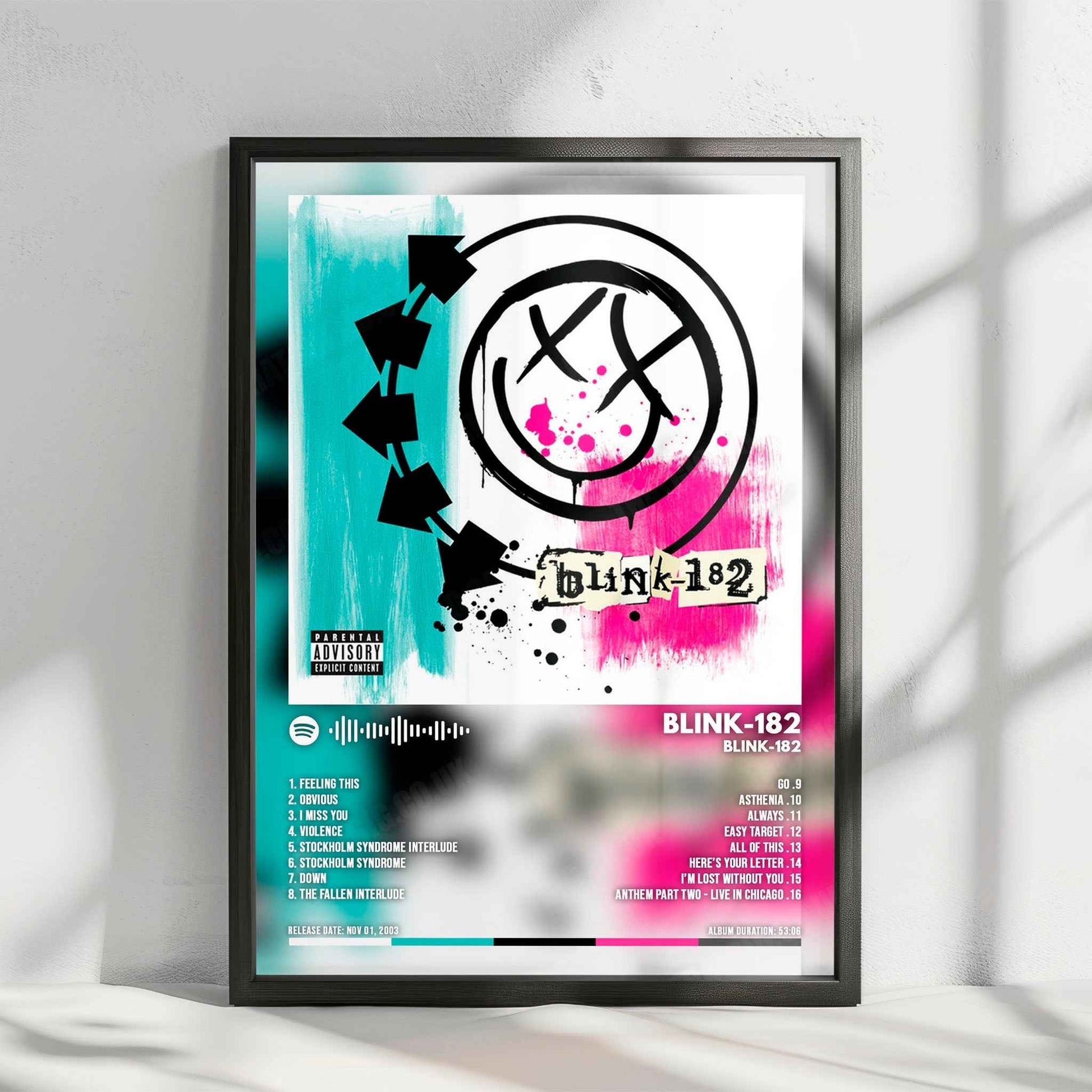 BLINK-182 - "BLINK-182" Cover Poster - with Complete Tracklist