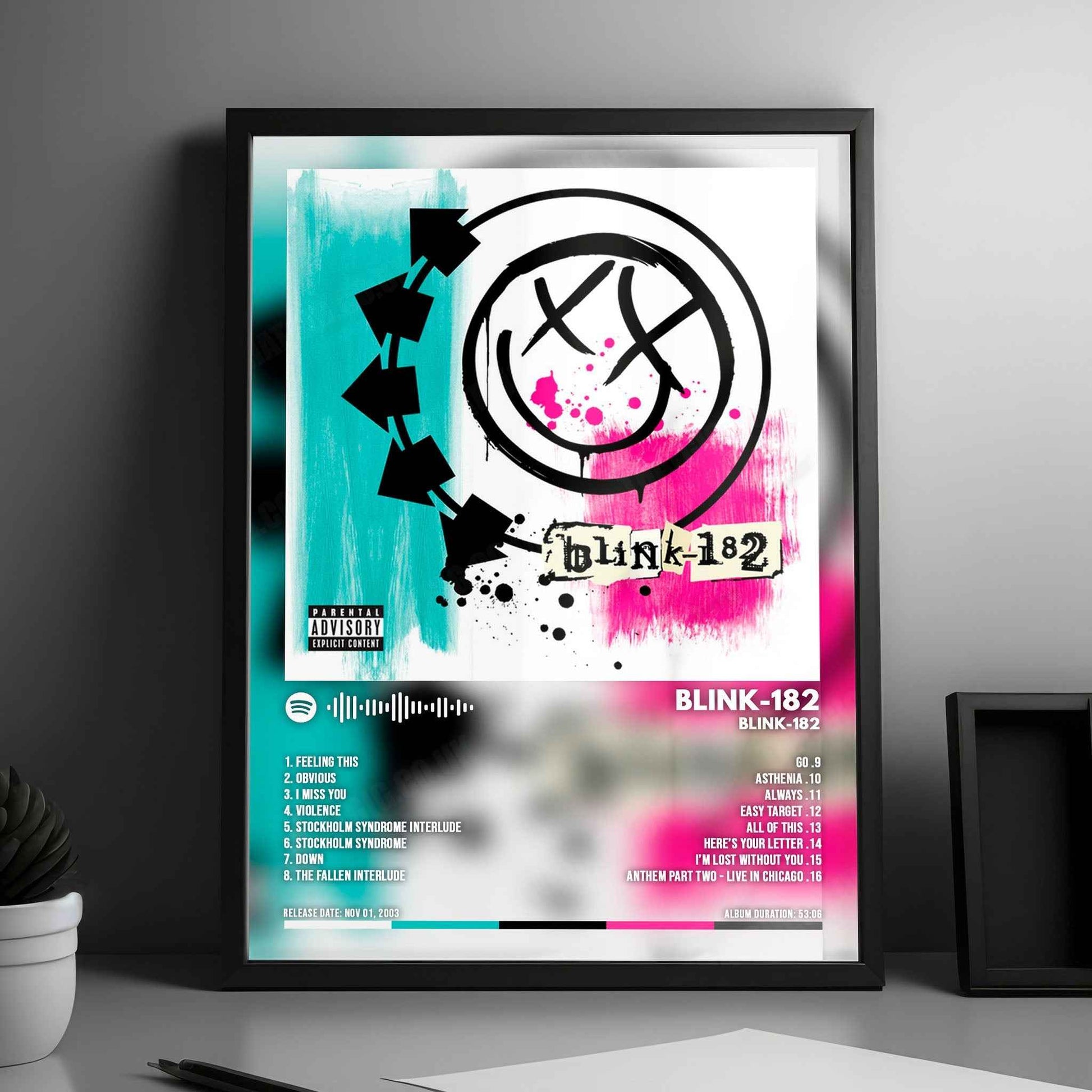BLINK-182 - "BLINK-182" Cover Poster - with Complete Tracklist