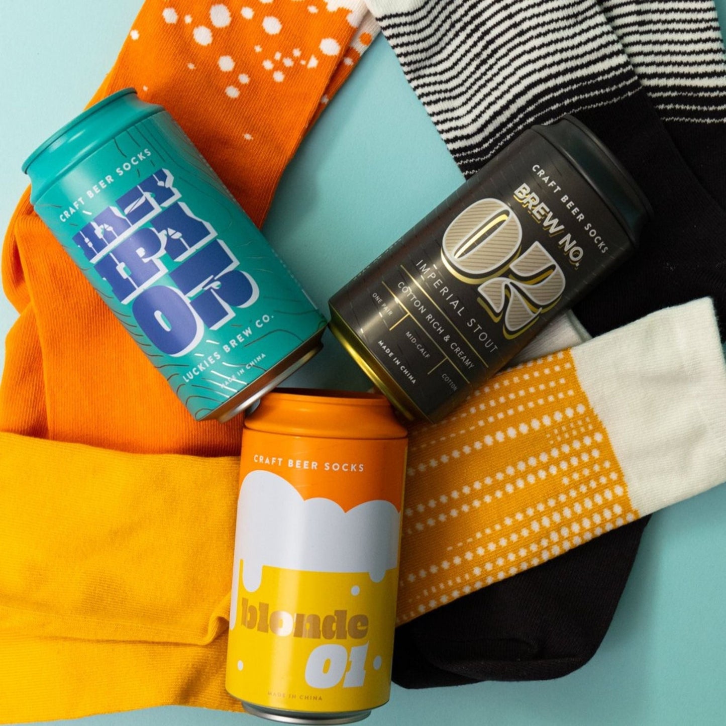 1 Pack Mens Craft Beer Socks in a Can (3 Flavours)