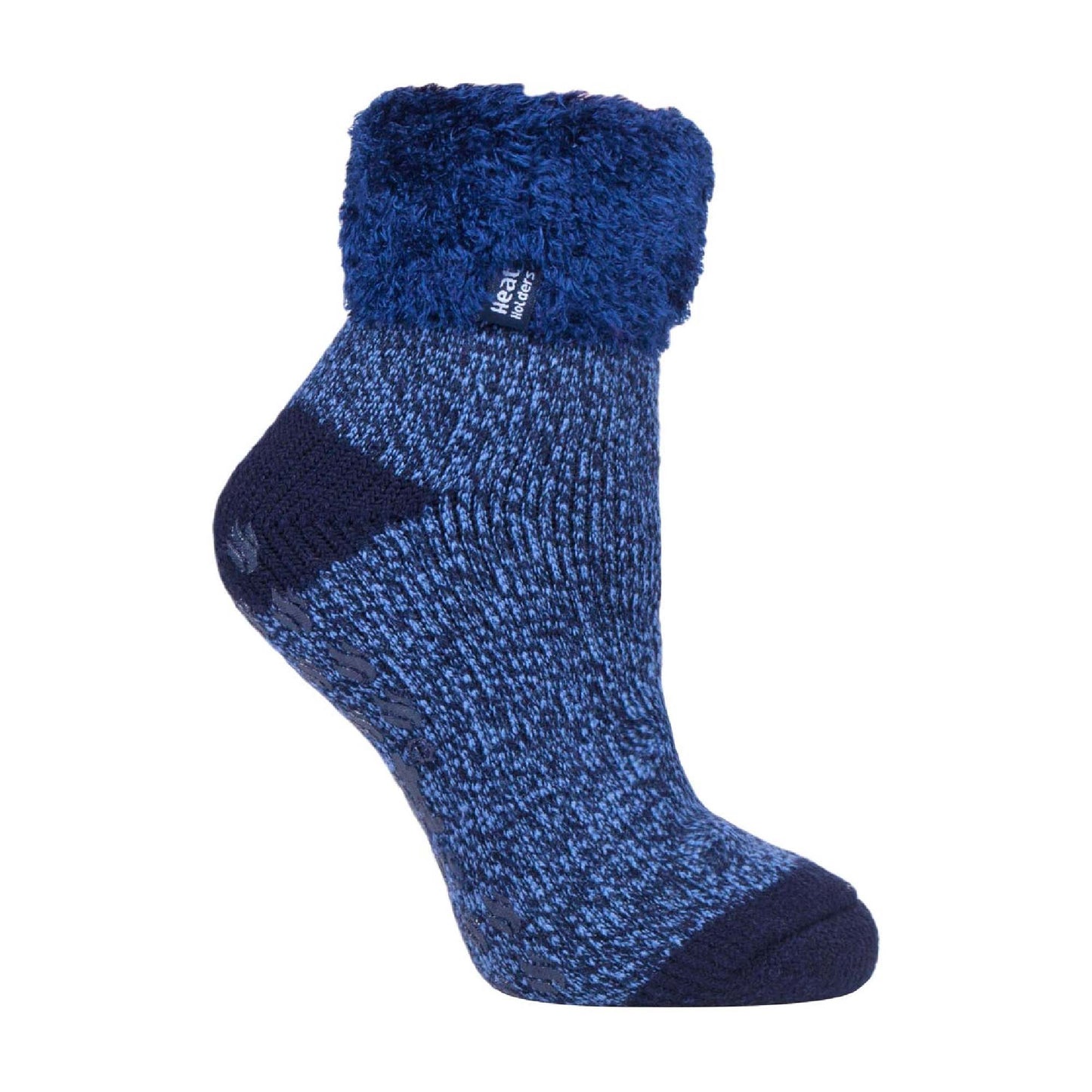 Ladies Non Slip Thermal Low Cut Ankle Slipper Bed Socks with Grips