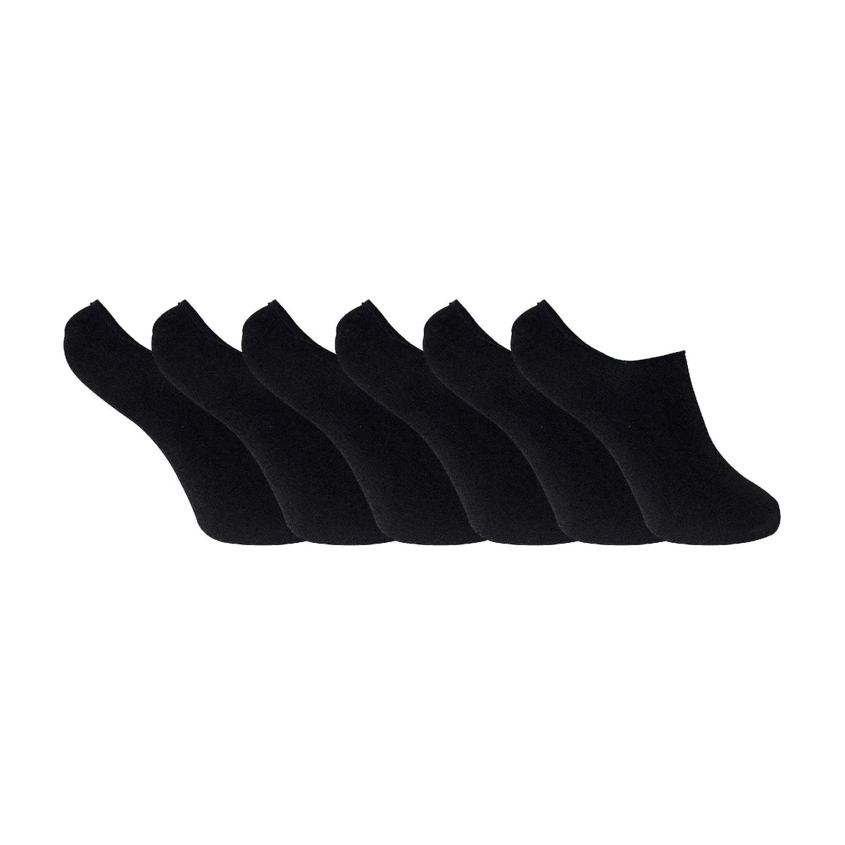 6 Pack Ladies Anti Sweat Bamboo Liner Ankle Socks with Heel Grip