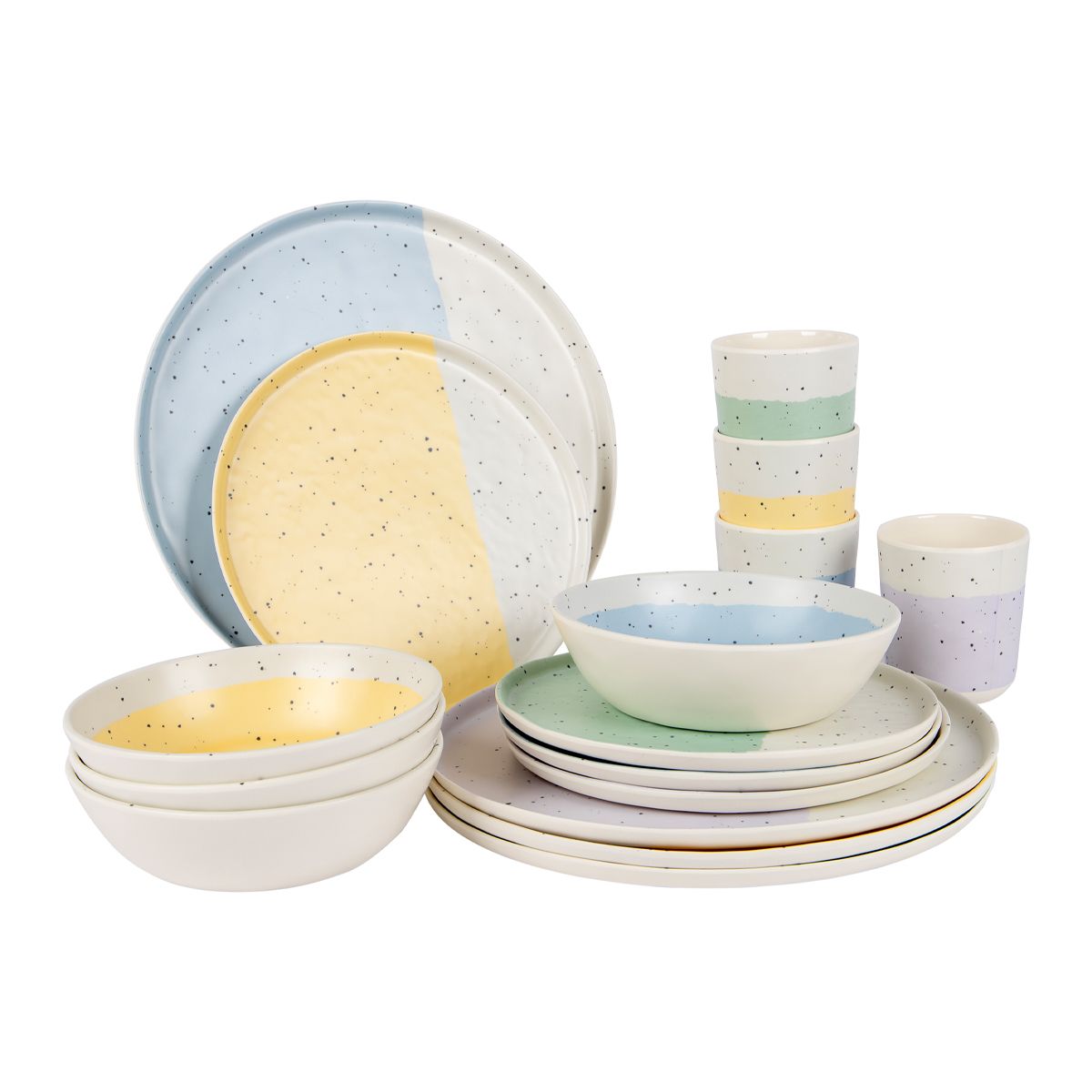 Bo-Camp Pastel Collection Tableware Annecy (16 Pieces)
