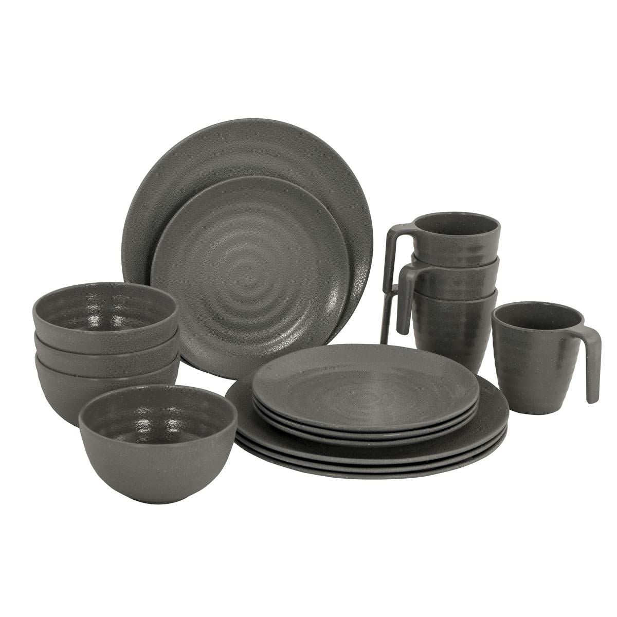 Bo-Camp Tableware Stone (16 Pieces / Grey)
