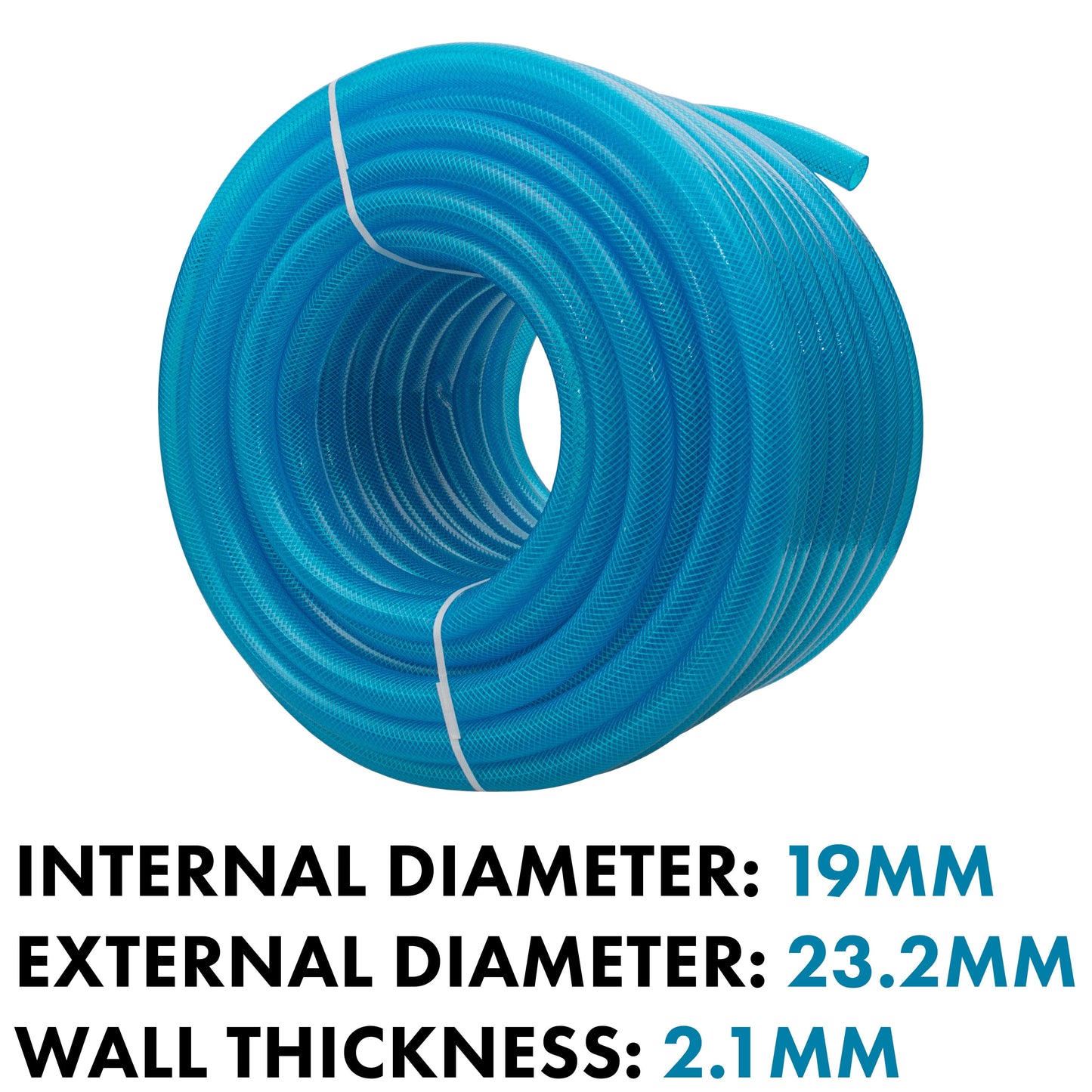 Braided Fuel Hose Blue Transparent PVC 19mm*2.1mm for Pipe and Water Fitting