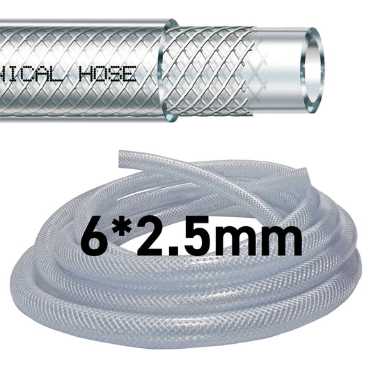 Clear Braided PVC Pipe 6mm*2.5mm Drip Irrigation Fitting DIY Workshop Accessory