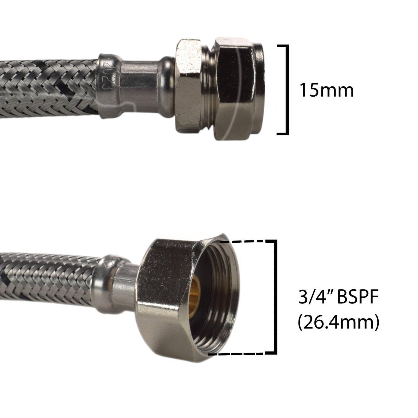 Brass Barbed Bib Tap FULL Connection Kit x2