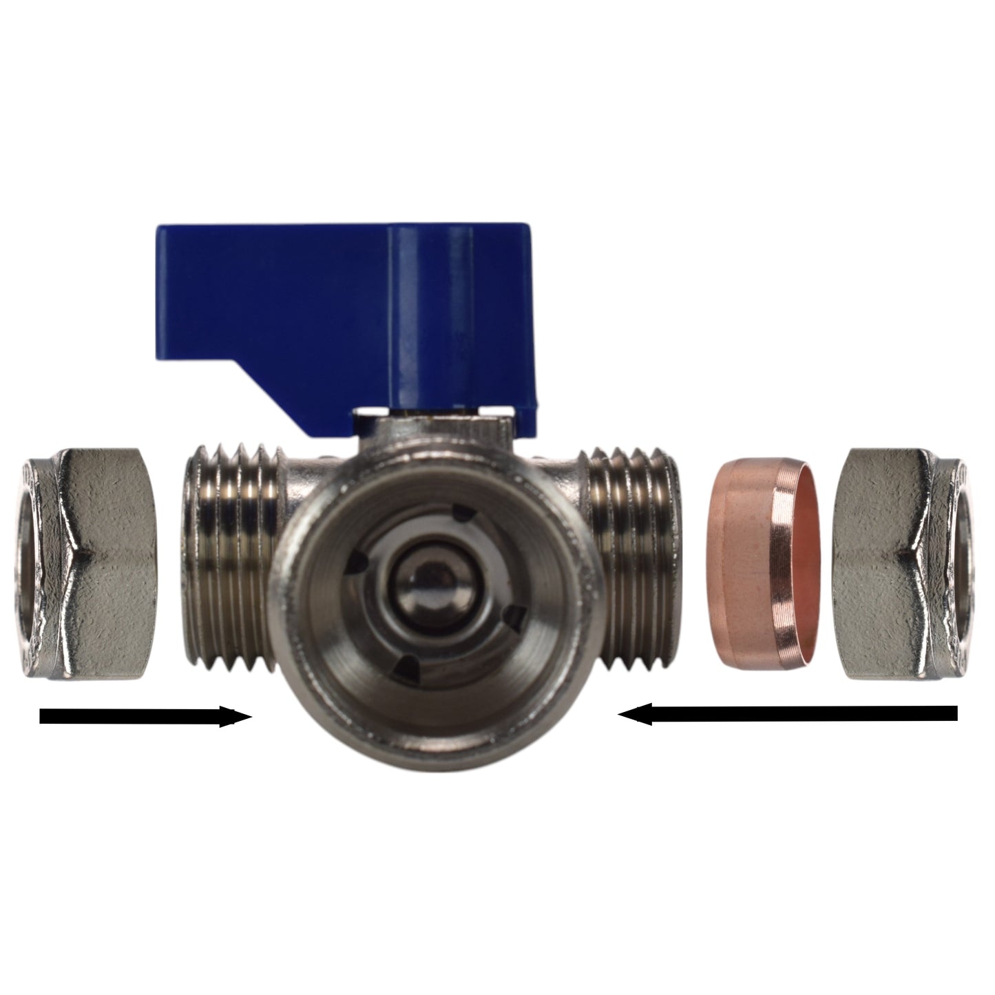 Brass Compression Tee Valve 15mm - 3/4 BSP Male Garden Hose Pipe Water Connector