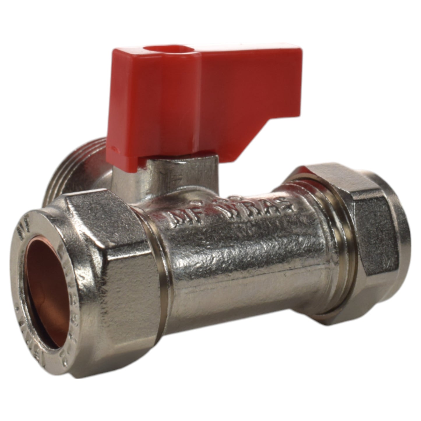 Brass Compression Tee Valve 15mm - ¾” BSP Male