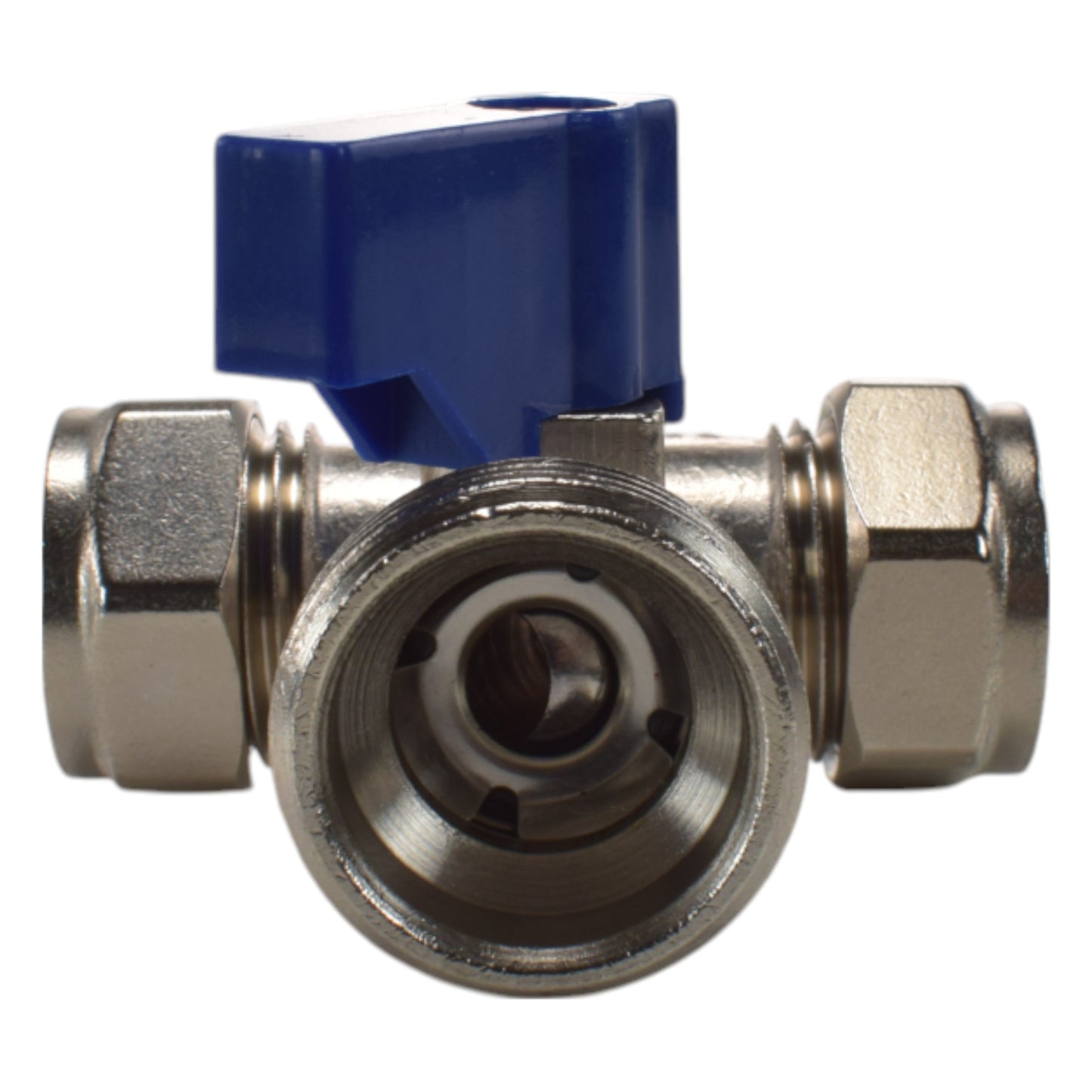 Brass Compression Tee Valve 15mm - ¾” BSP Male