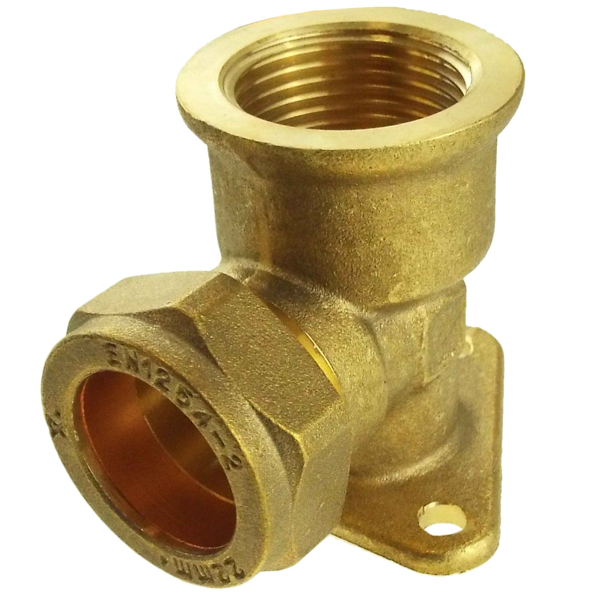 15mm Brass Wall Flange Kit with 15mm Barbed Polished Brass Tap
