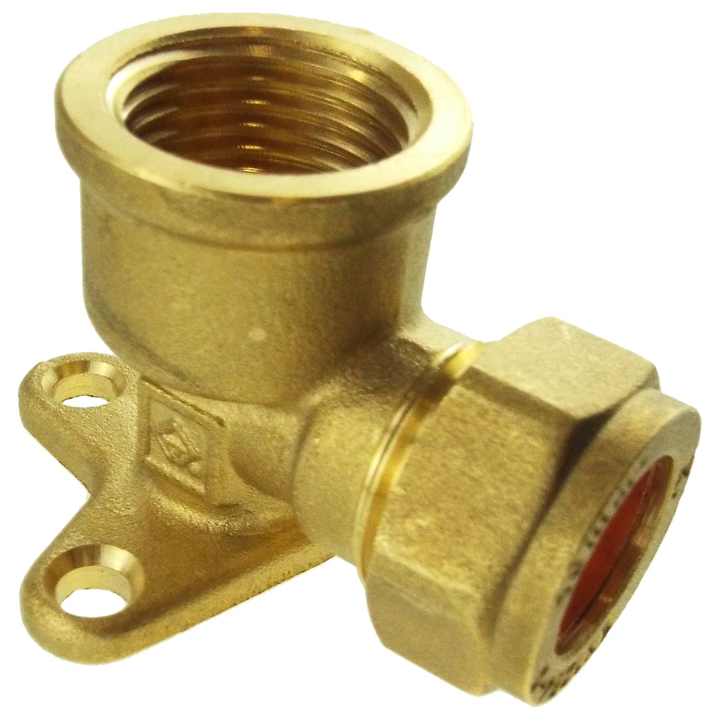 22mm Brass Wall Flange Kit with Brass Barbed Tap