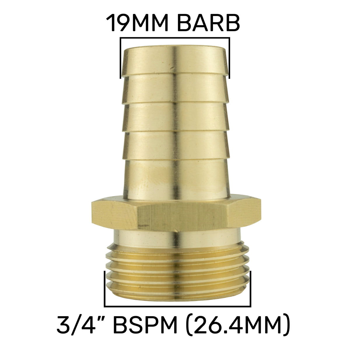 19mm Brass Barb with BSPF-Quick Connect Valve & Hose Connector 3/4" BSPM