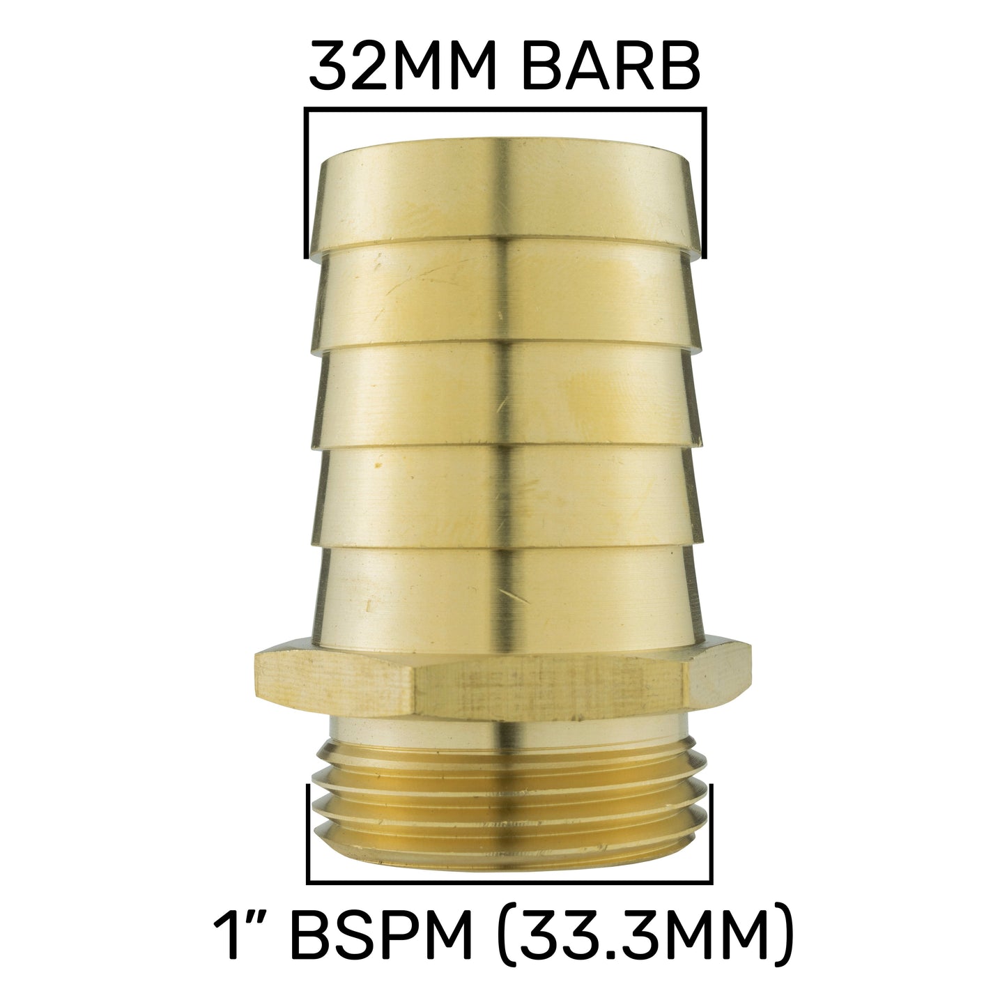 IBC 2 S60X6 Cap with Lever Valve and 32mm Brass Barb for DIY Workshop Accessory