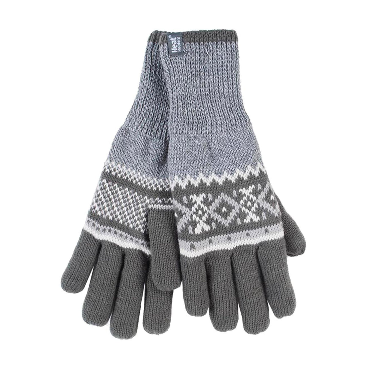 Mens Nordic Fairisle Knitted Fleece Lined Winter Thermal Gloves