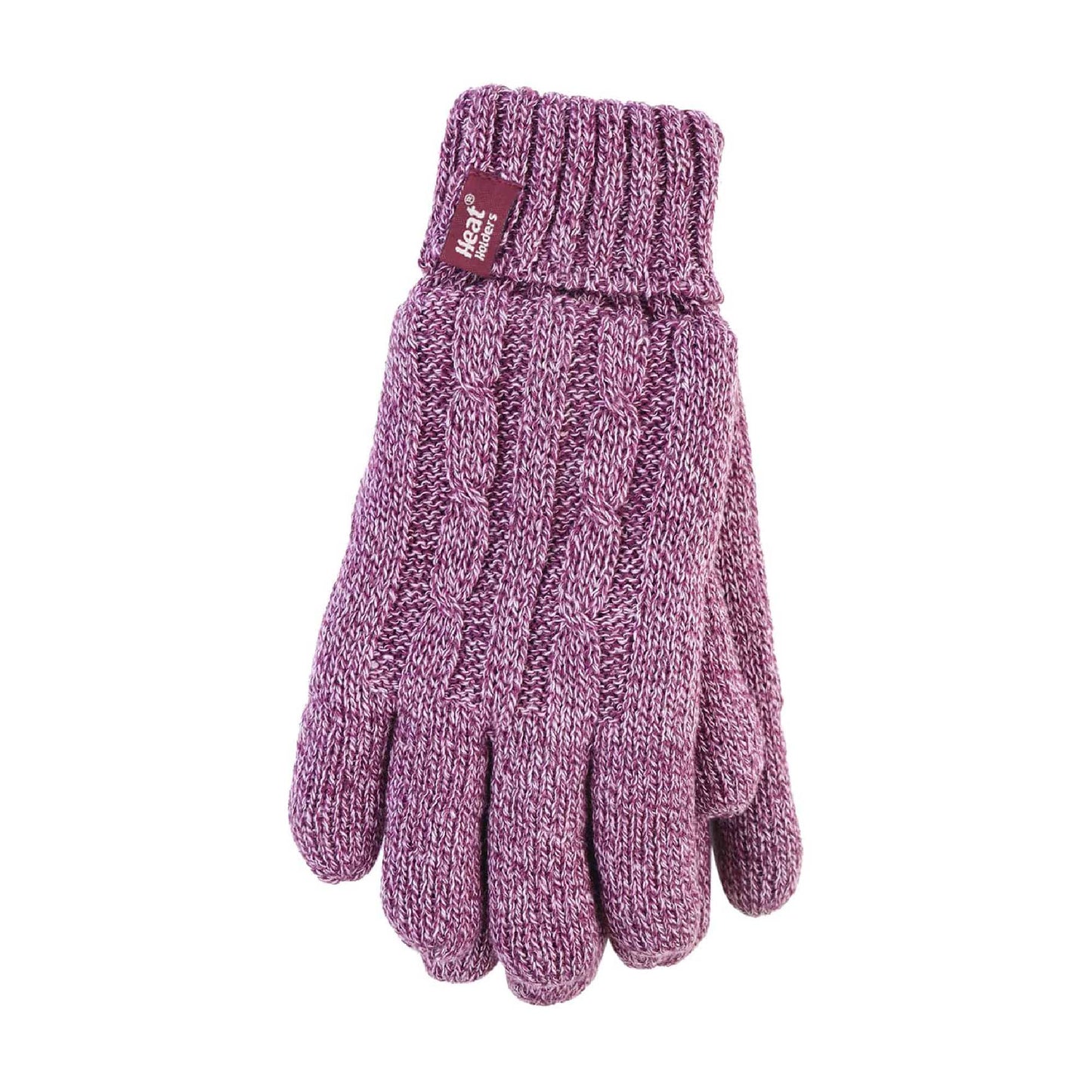 Ladies Cable Knit 2.3 Tog Fleece Lined Thermal Winter Gloves