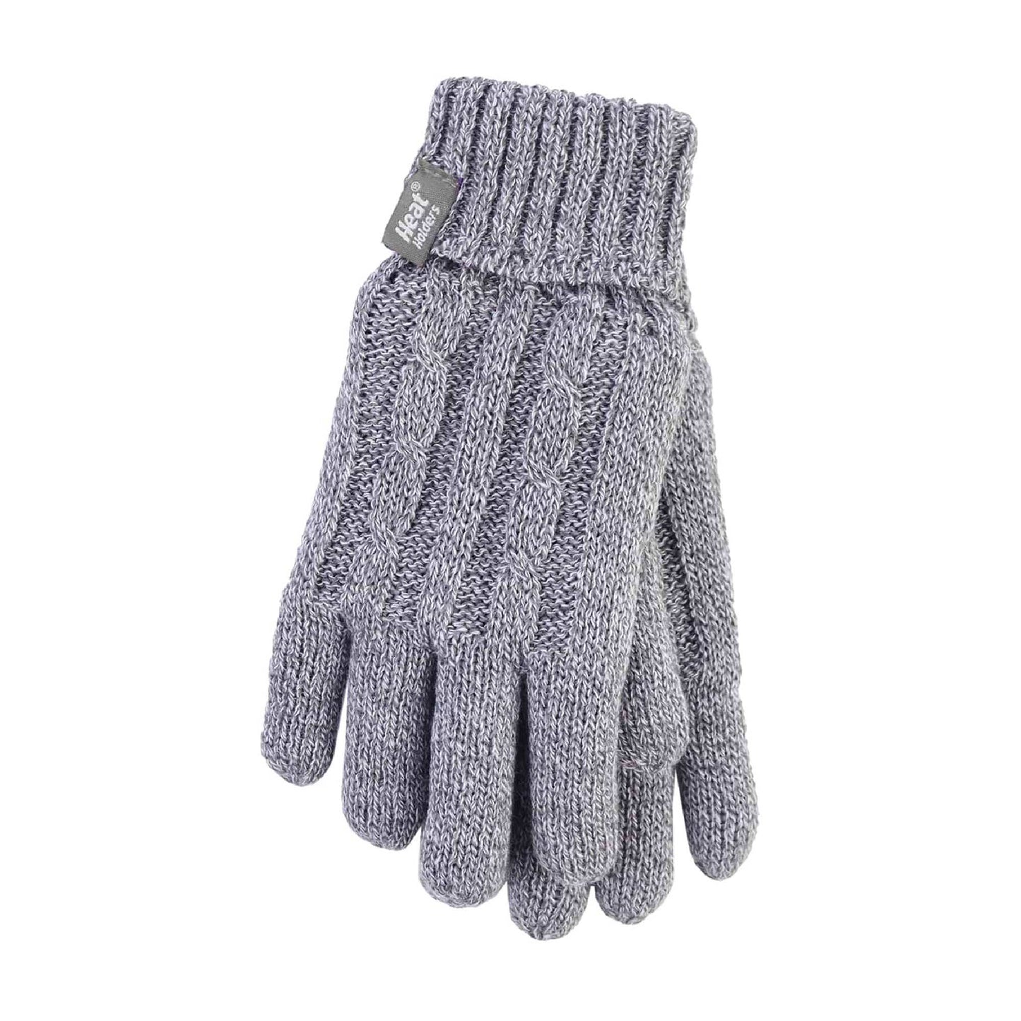 Ladies Cable Knit 2.3 Tog Fleece Lined Thermal Winter Gloves