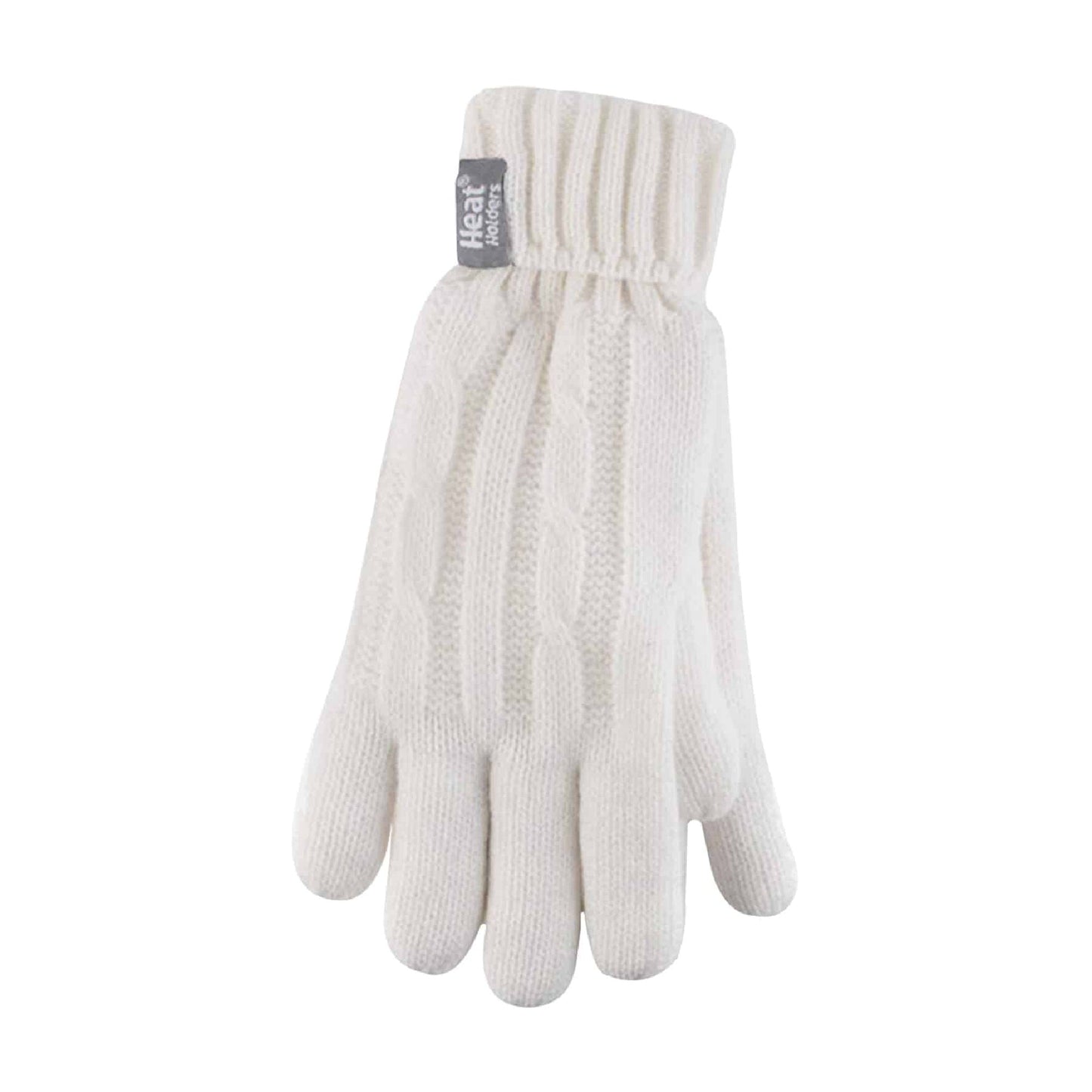 Ladies Cable Knit 2.3 Tog Fleece Lined Thermal Winter Gloves