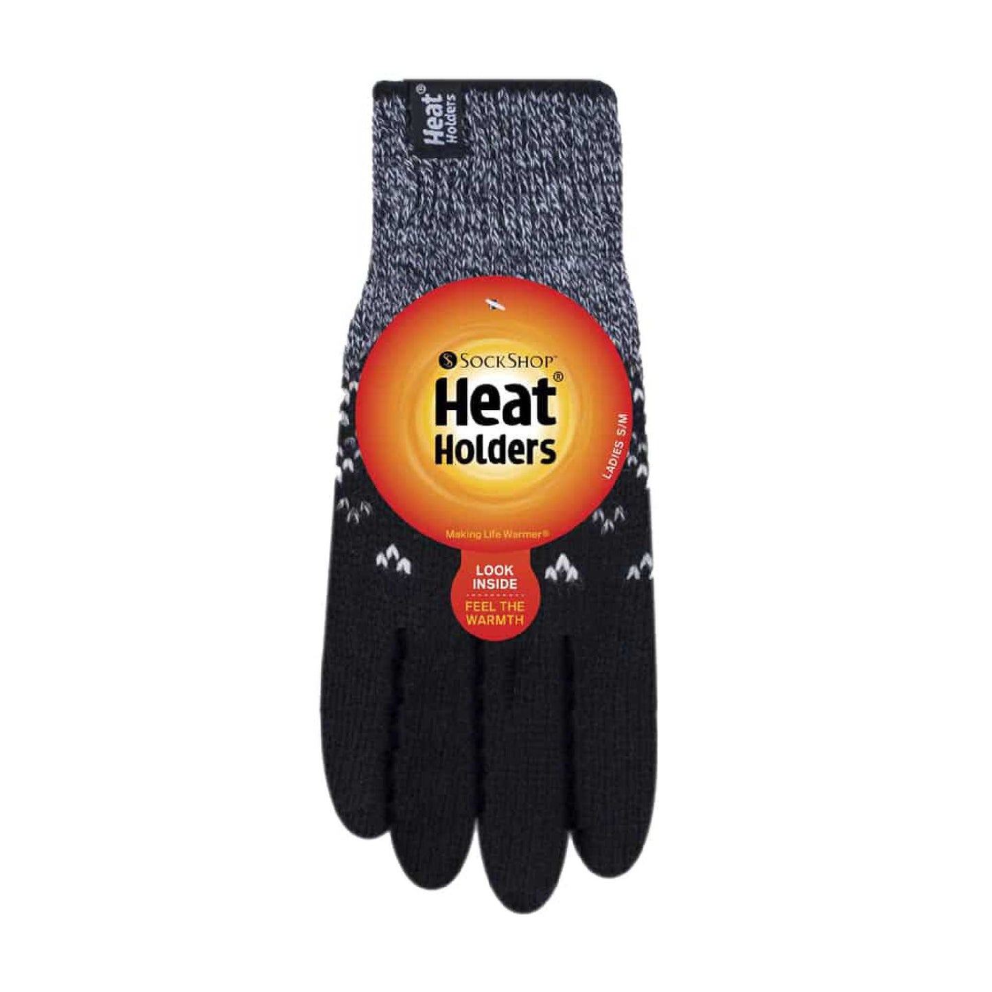 Ladies Fairisle Fleece Lined Knitted Warm Winter Thermal Gloves