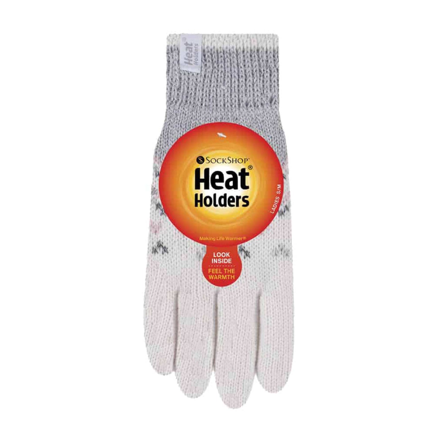 Ladies Fairisle Fleece Lined Knitted Warm Winter Thermal Gloves