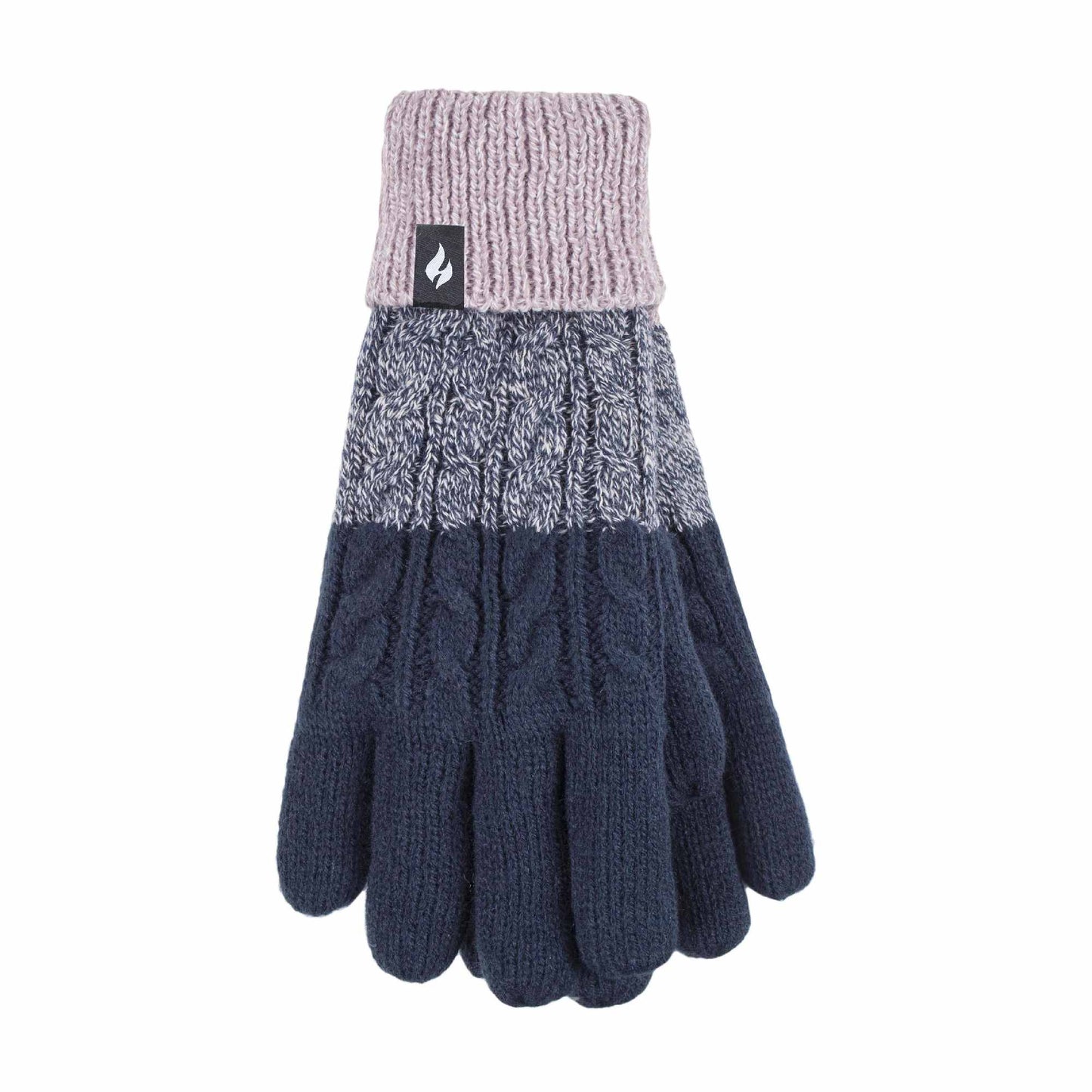 Ladies Fairisle Fleece Lined Knitted Warm Winter Thermal Gloves