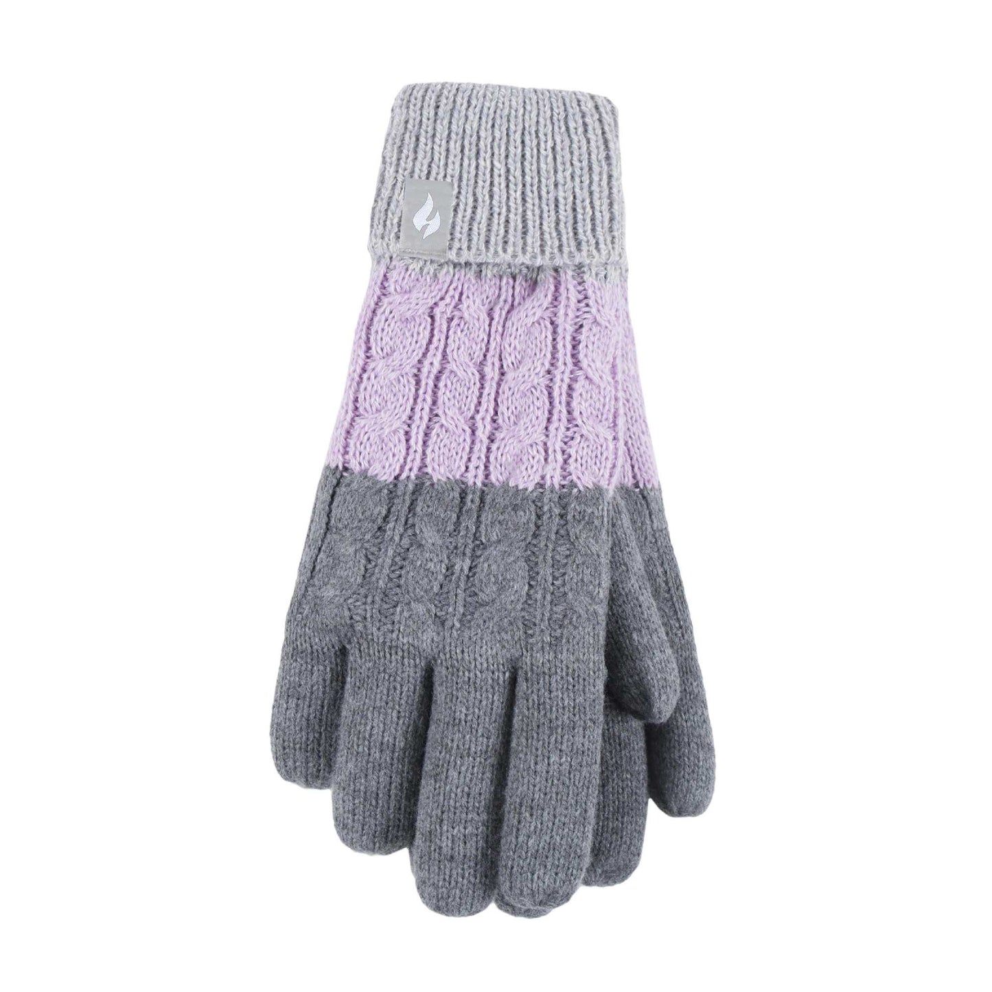 Ladies Fairisle Fleece Lined Knitted Warm Winter Thermal Gloves