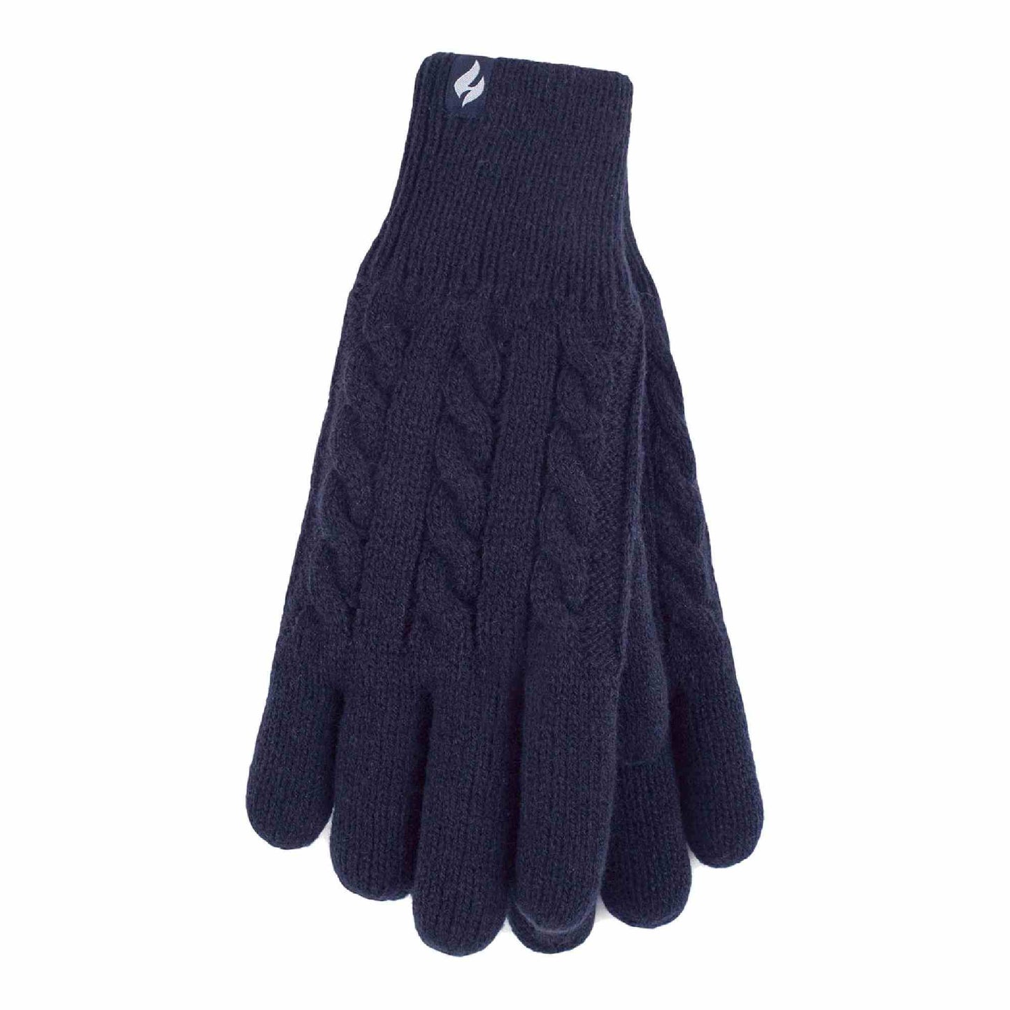 Ladies Cable Knit 2.3 Tog Fleece Lined Thermal Winter Gloves