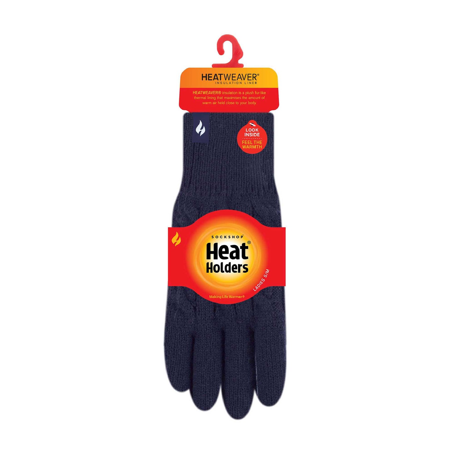 Ladies Cable Knit 2.3 Tog Fleece Lined Thermal Winter Gloves