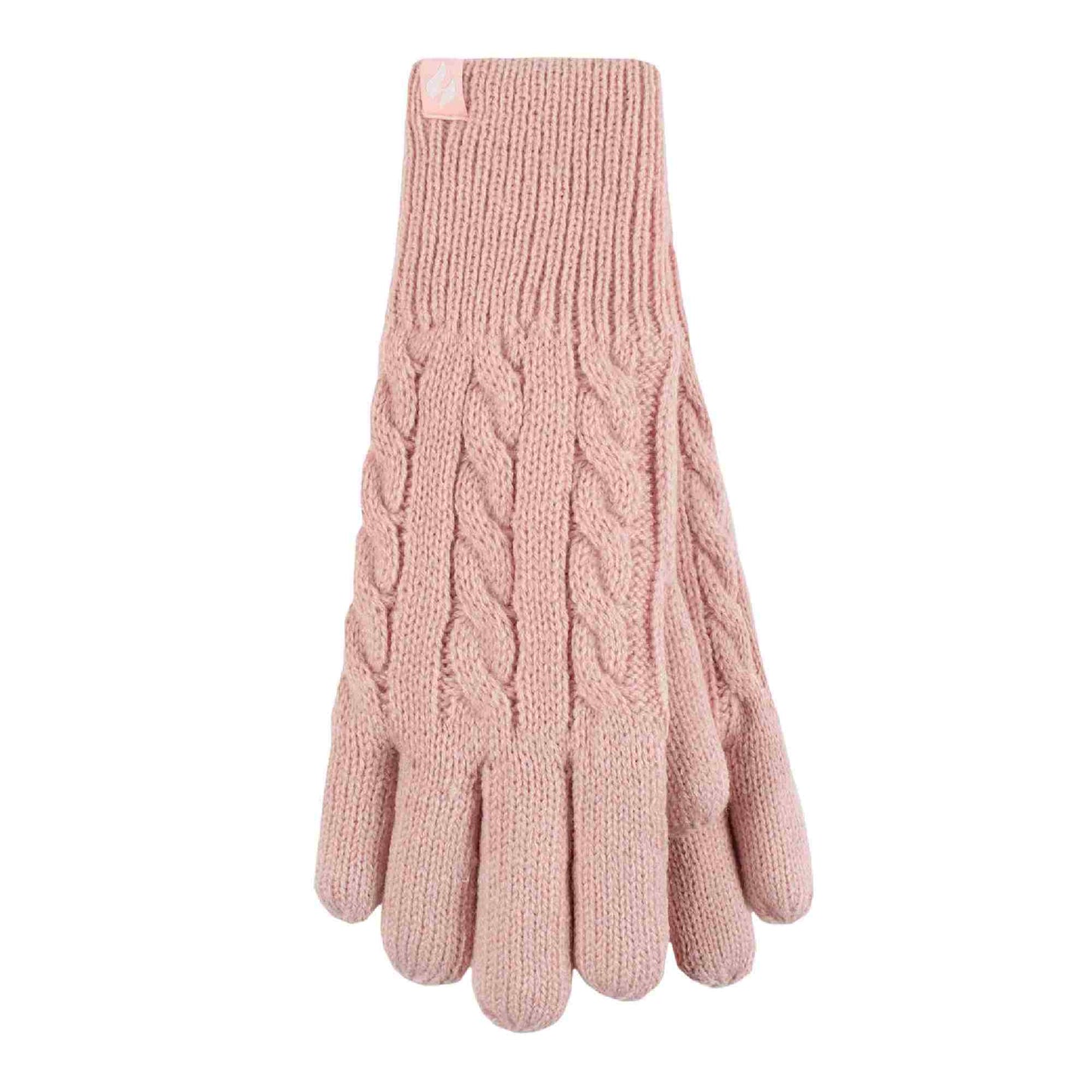 Ladies Cable Knit 2.3 Tog Fleece Lined Thermal Winter Gloves