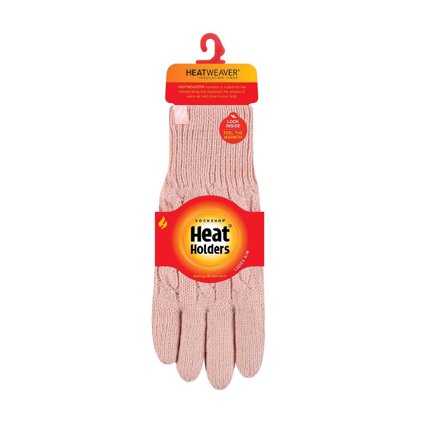 Ladies Cable Knit 2.3 Tog Fleece Lined Thermal Winter Gloves