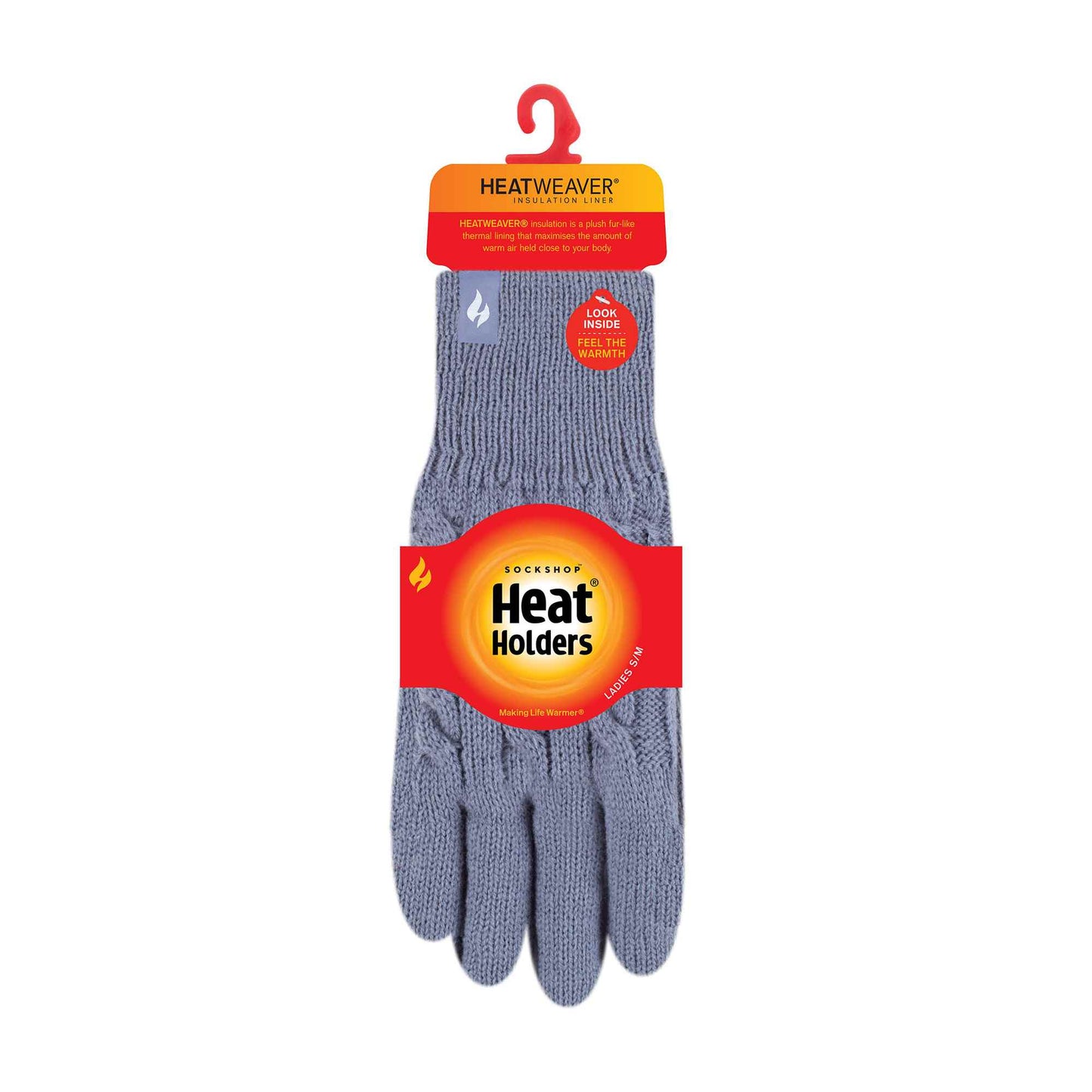 Ladies Cable Knit 2.3 Tog Fleece Lined Thermal Winter Gloves