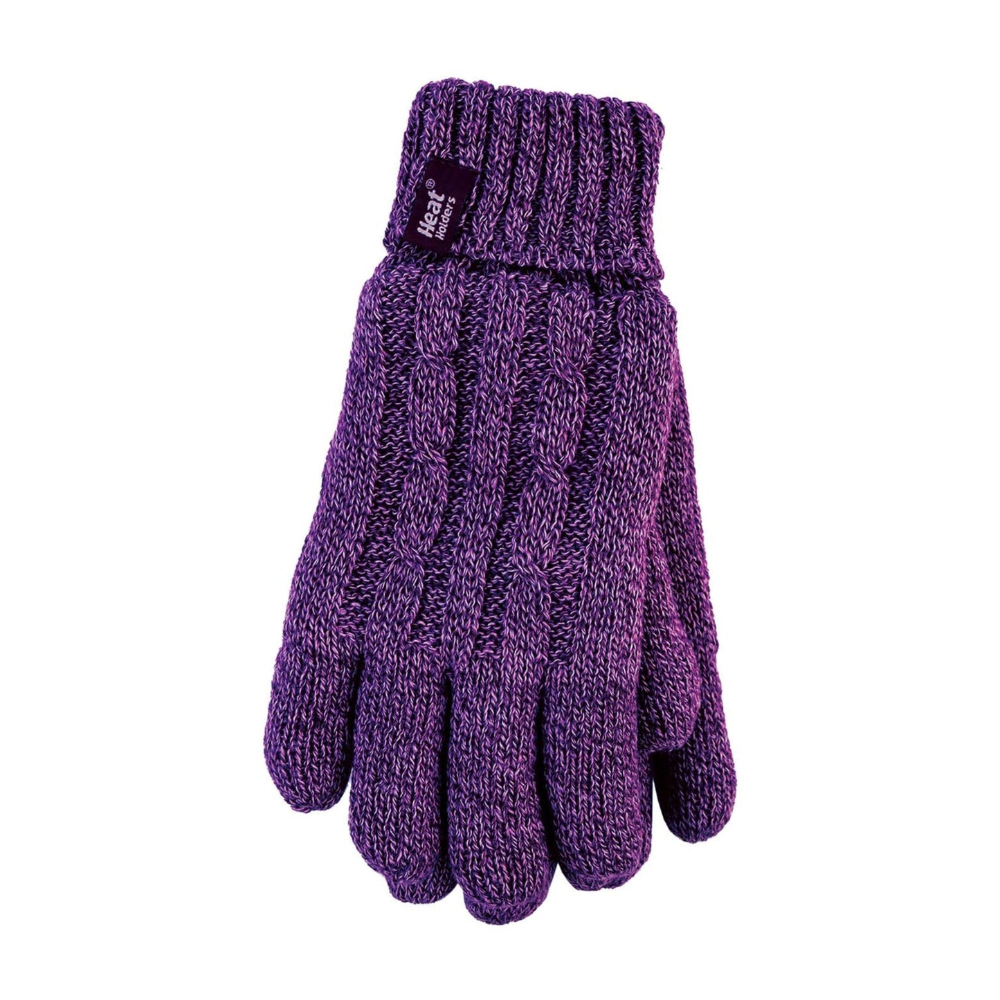 Ladies Cable Knit 2.3 Tog Fleece Lined Thermal Winter Gloves