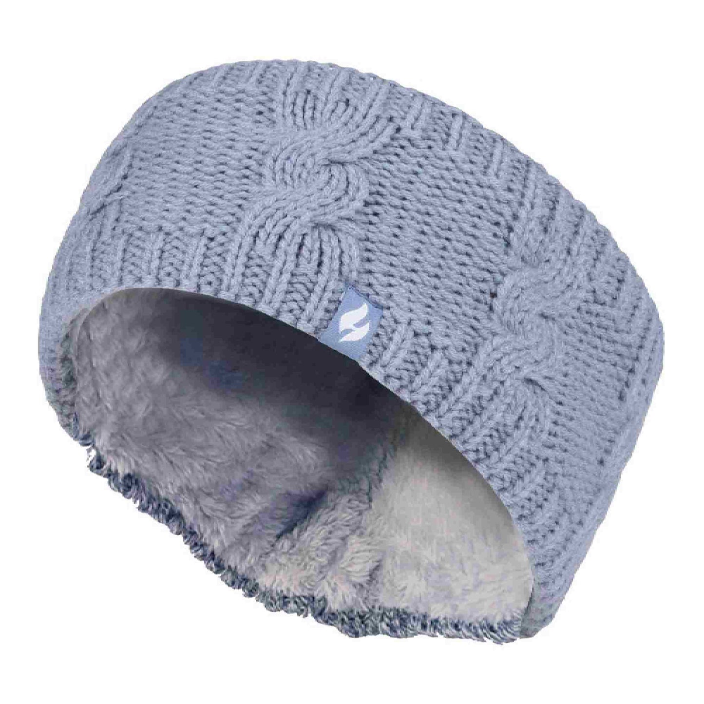 Ladies Cable Knitted Fleece Lined Thermal Winter Ear Warmer Headband
