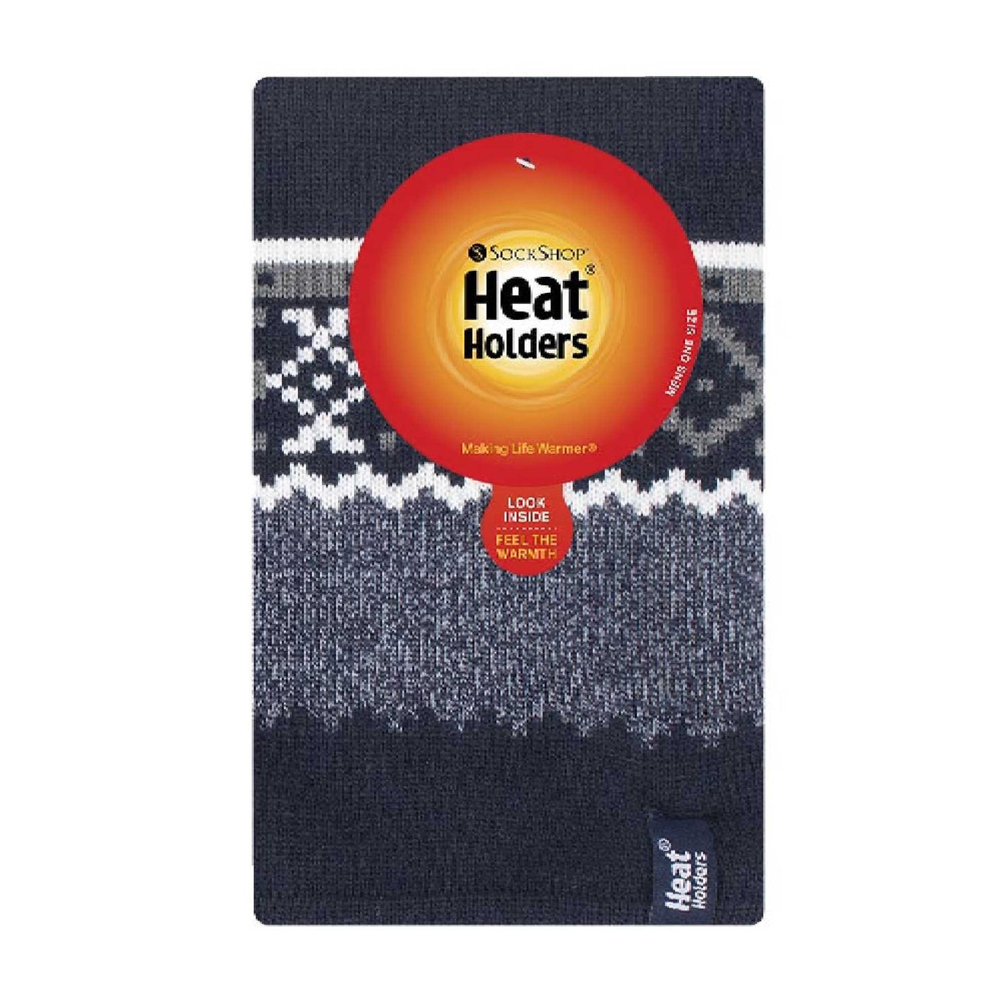 Mens Fairisle Fleece Lined Thermal Neck Warmer