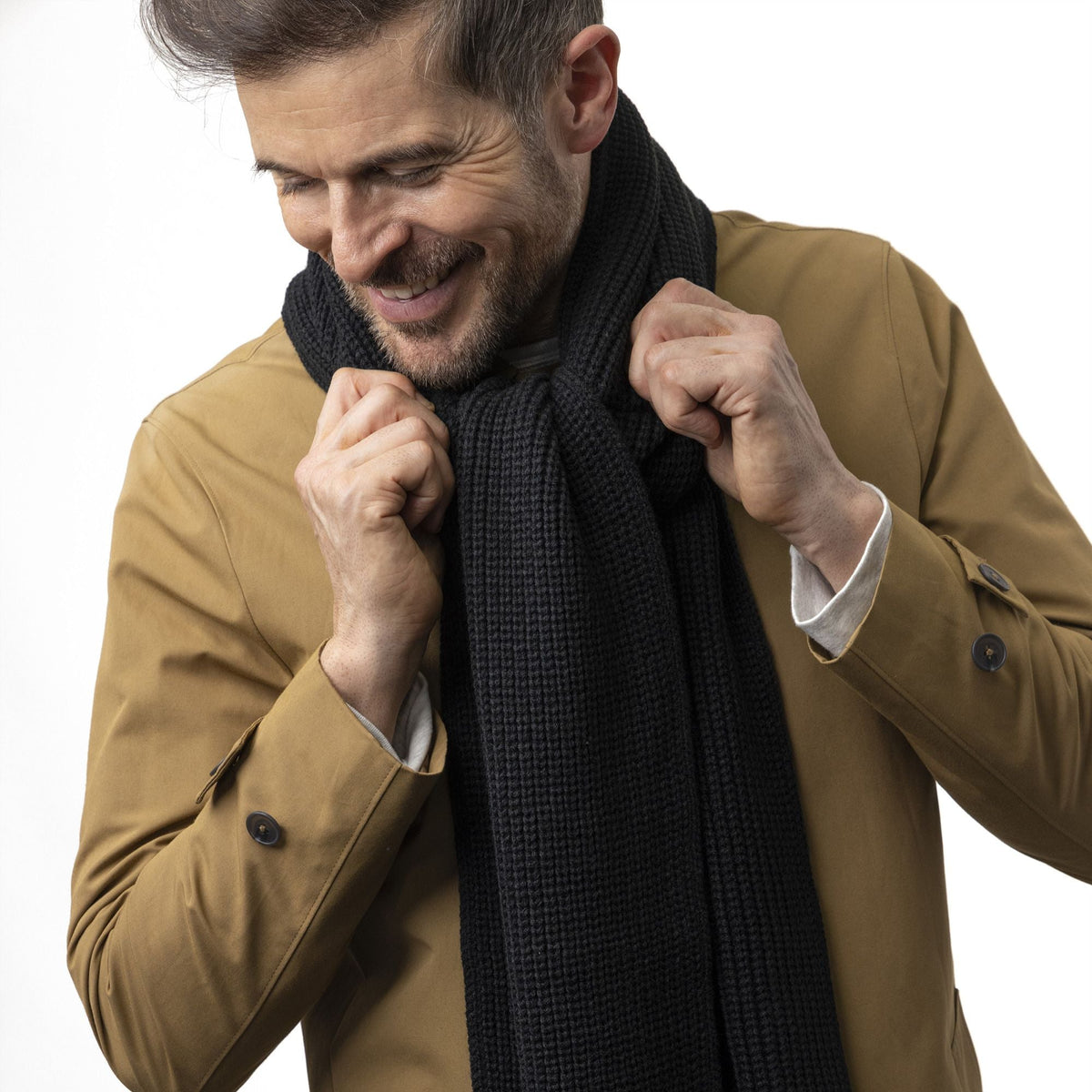 Mens Windproof Fleece Thermal Winter Scarf for Cold Weather
