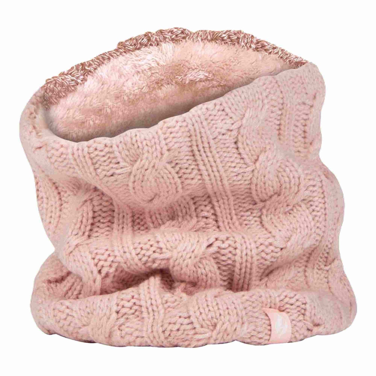 Ladies Cable Knit Winter Fleece Lined Thermal Neck Warmer
