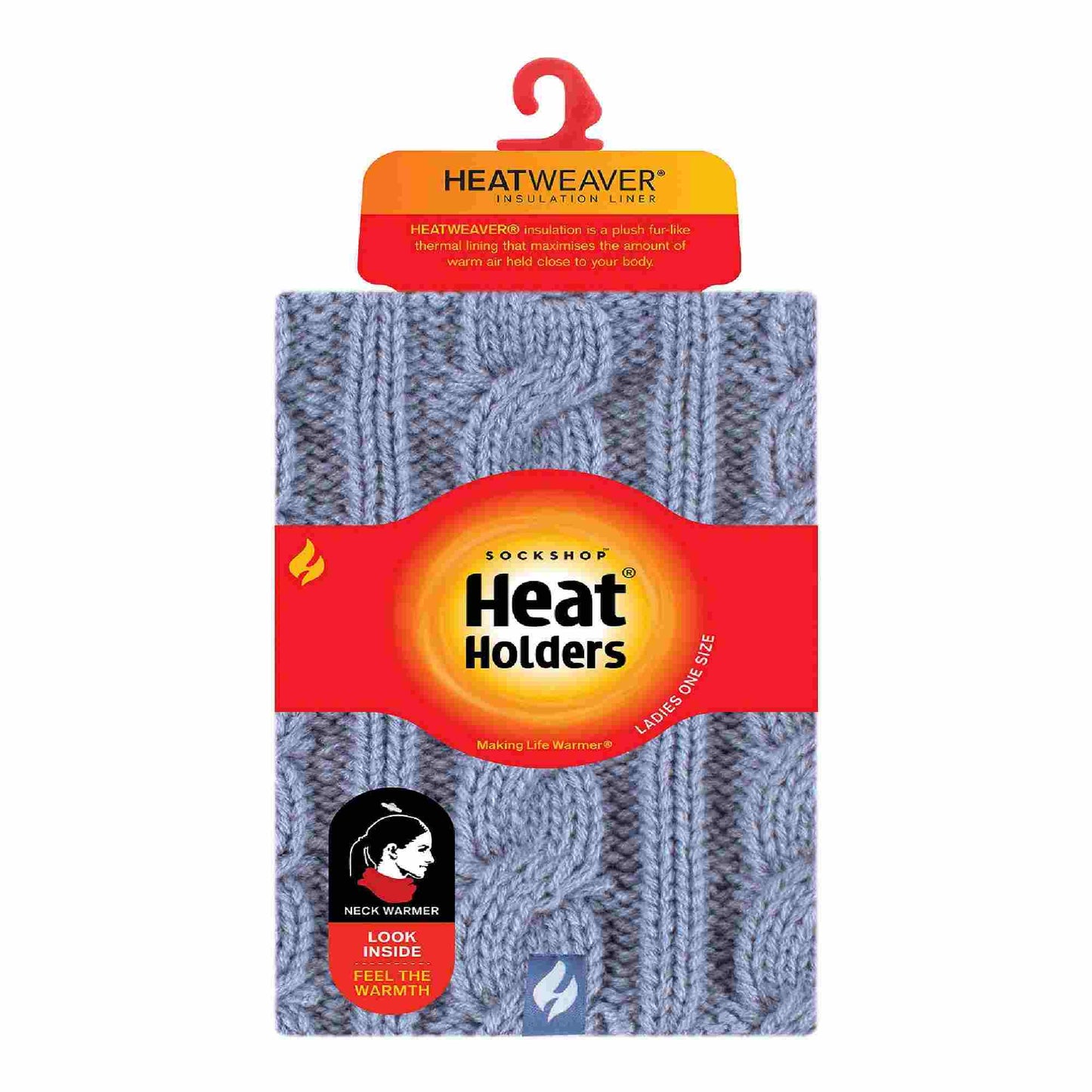 Ladies Cable Knit Winter Fleece Lined Thermal Neck Warmer