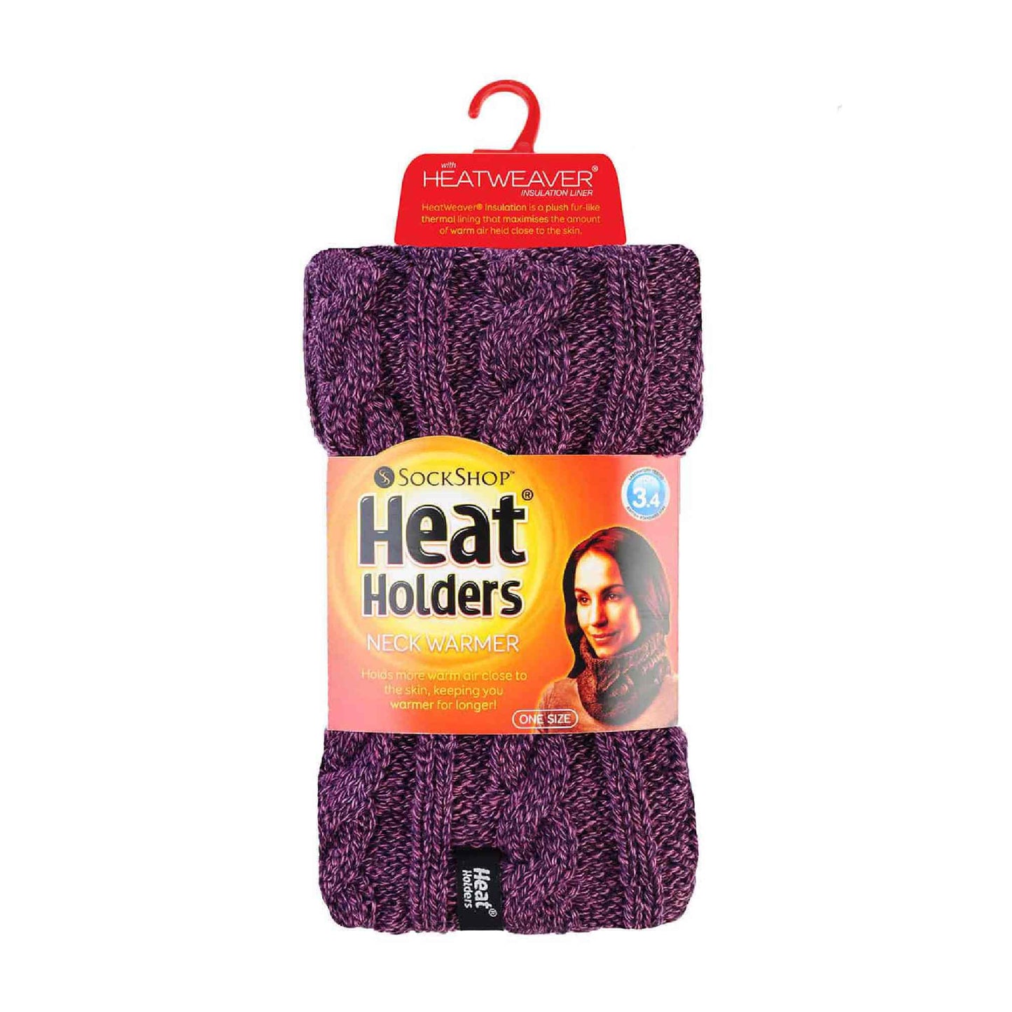 Ladies Cable Knit Winter Fleece Lined Thermal Neck Warmer