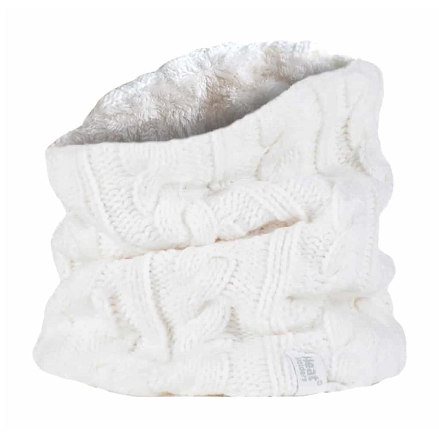 Ladies Cable Knit Winter Fleece Lined Thermal Neck Warmer