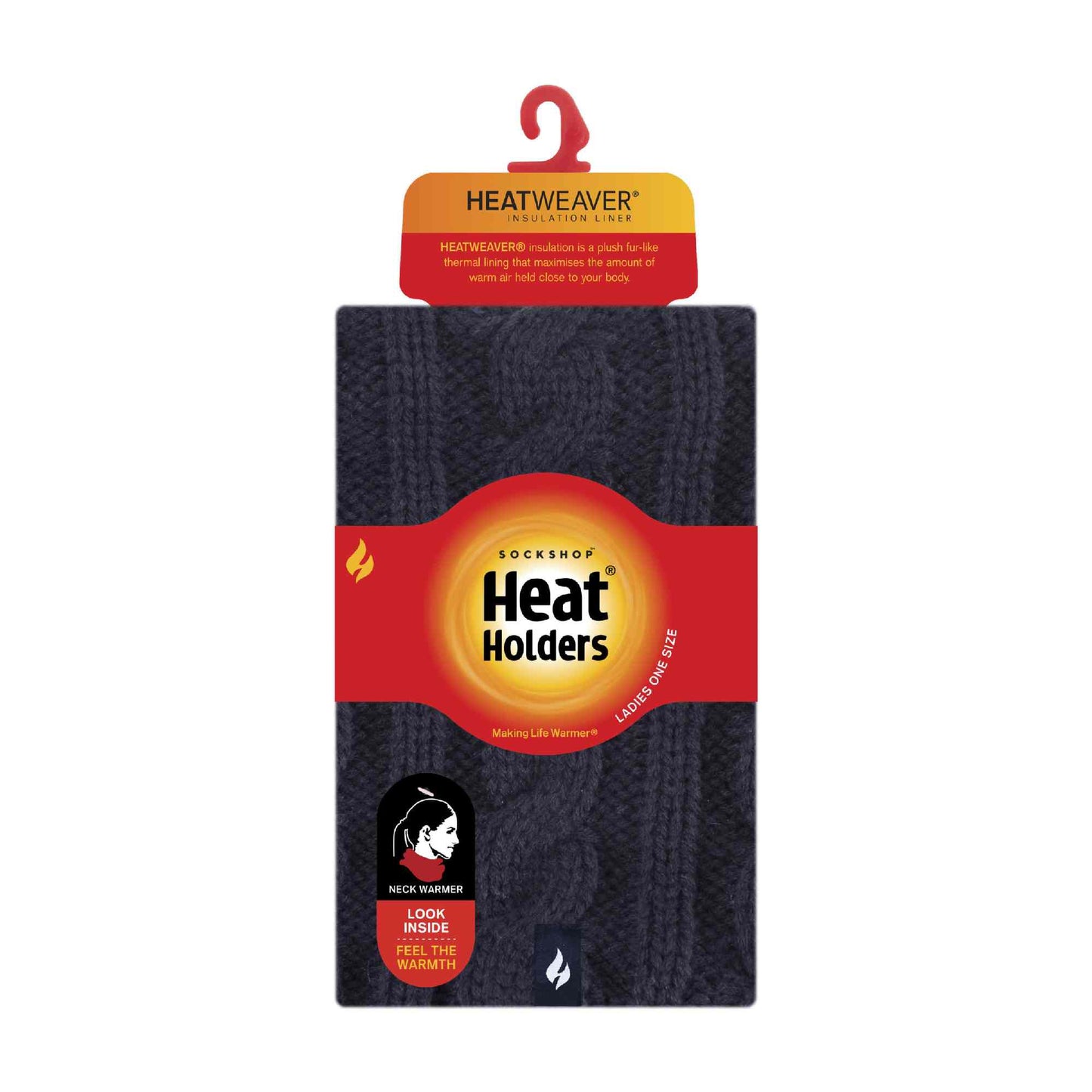 Ladies Cable Knit Winter Fleece Lined Thermal Neck Warmer