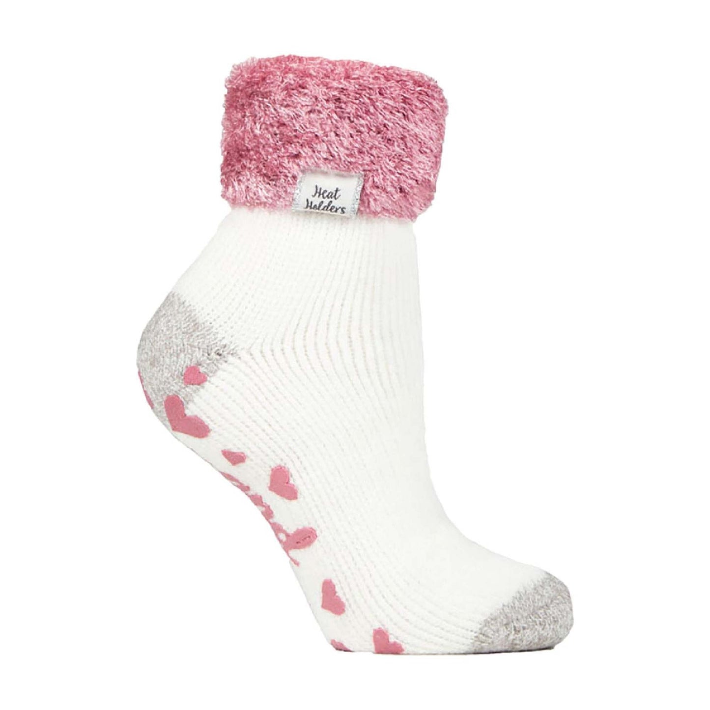 Ladies Non Slip Thermal Low Cut Ankle Slipper Bed Socks with Grips