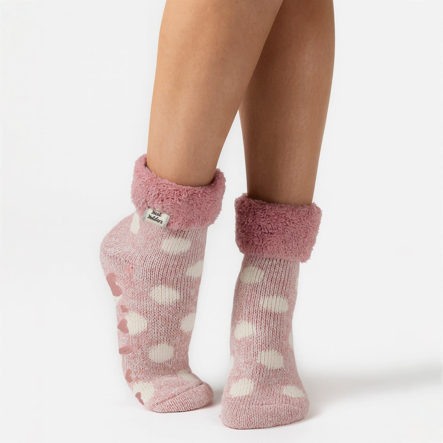 Ladies Non Slip Thermal Low Cut Ankle Slipper Bed Socks with Grips