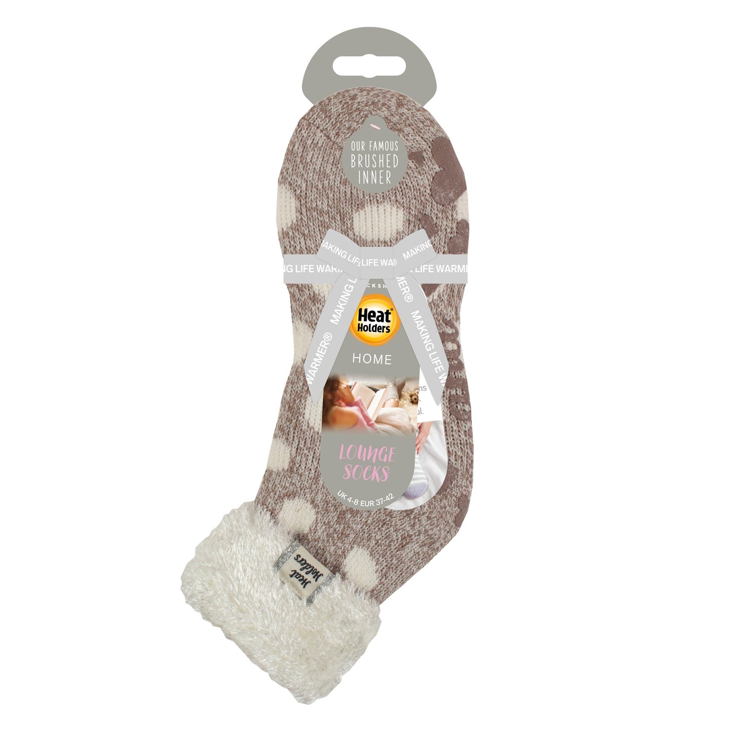 Ladies Non Slip Thermal Low Cut Ankle Slipper Bed Socks with Grips