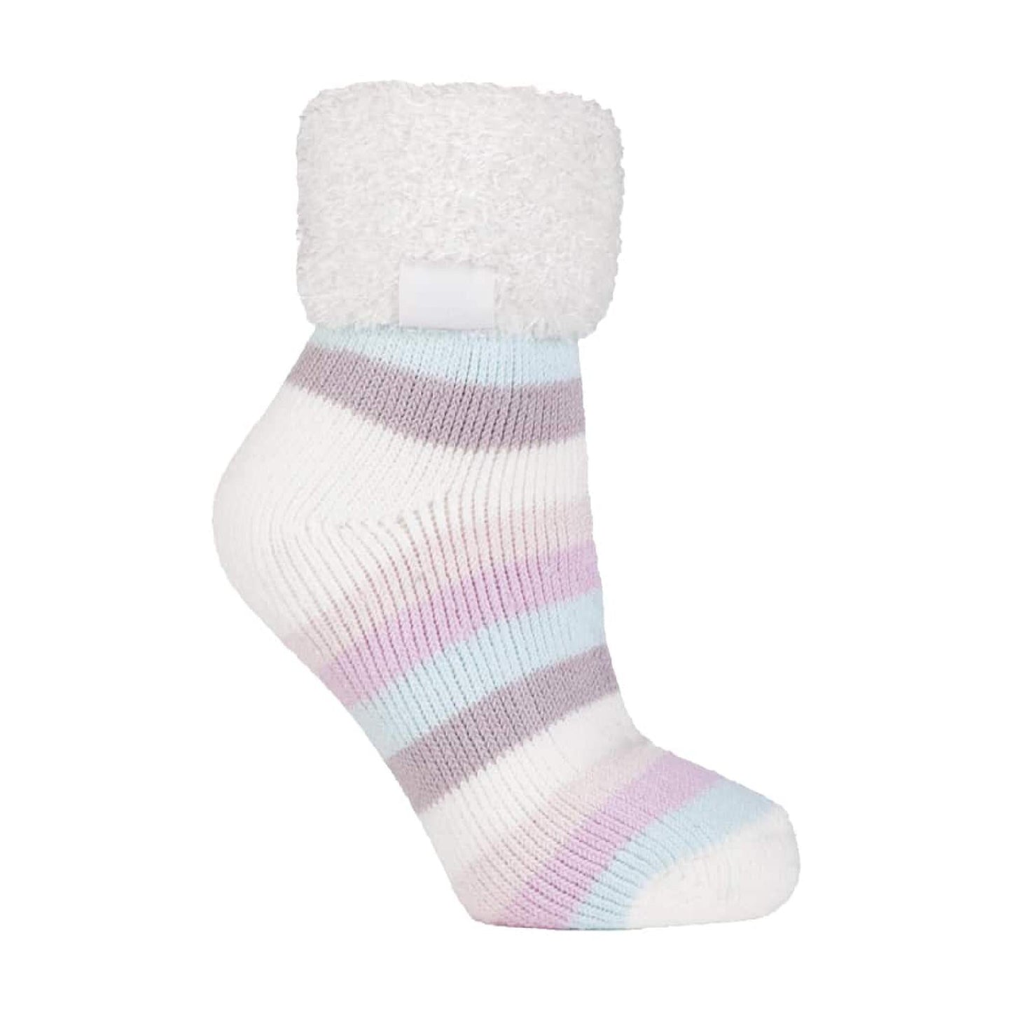 Ladies Non Slip Thermal Low Cut Ankle Slipper Bed Socks with Grips