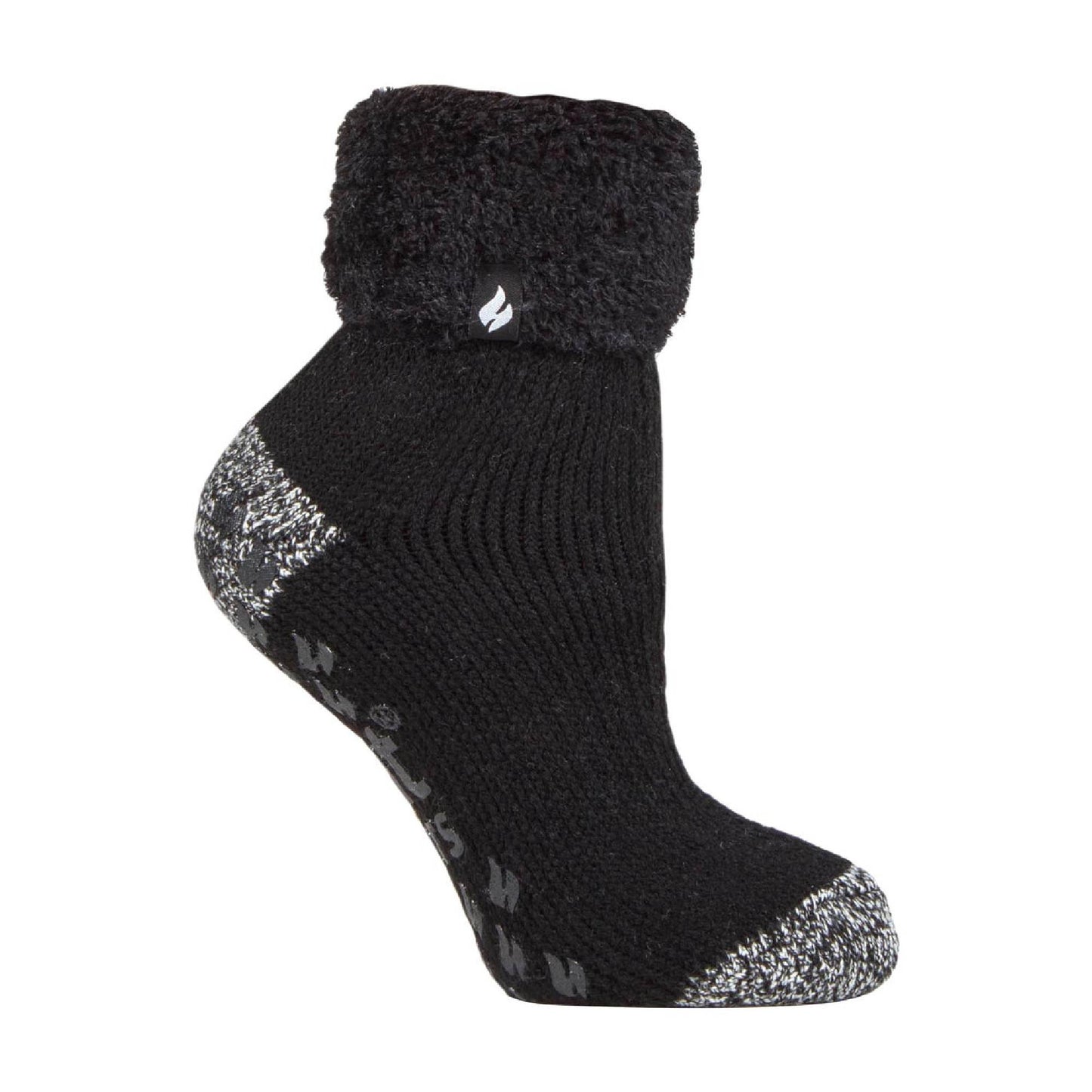 Ladies Non Slip Thermal Low Cut Ankle Slipper Bed Socks with Grips